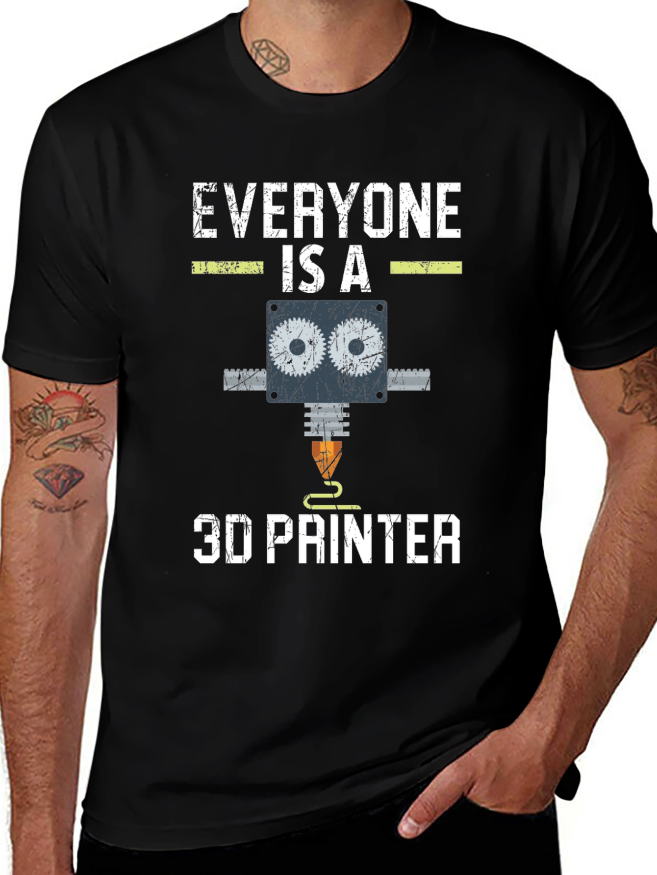 Everyone is a 3D Printer Black Graphic Tee