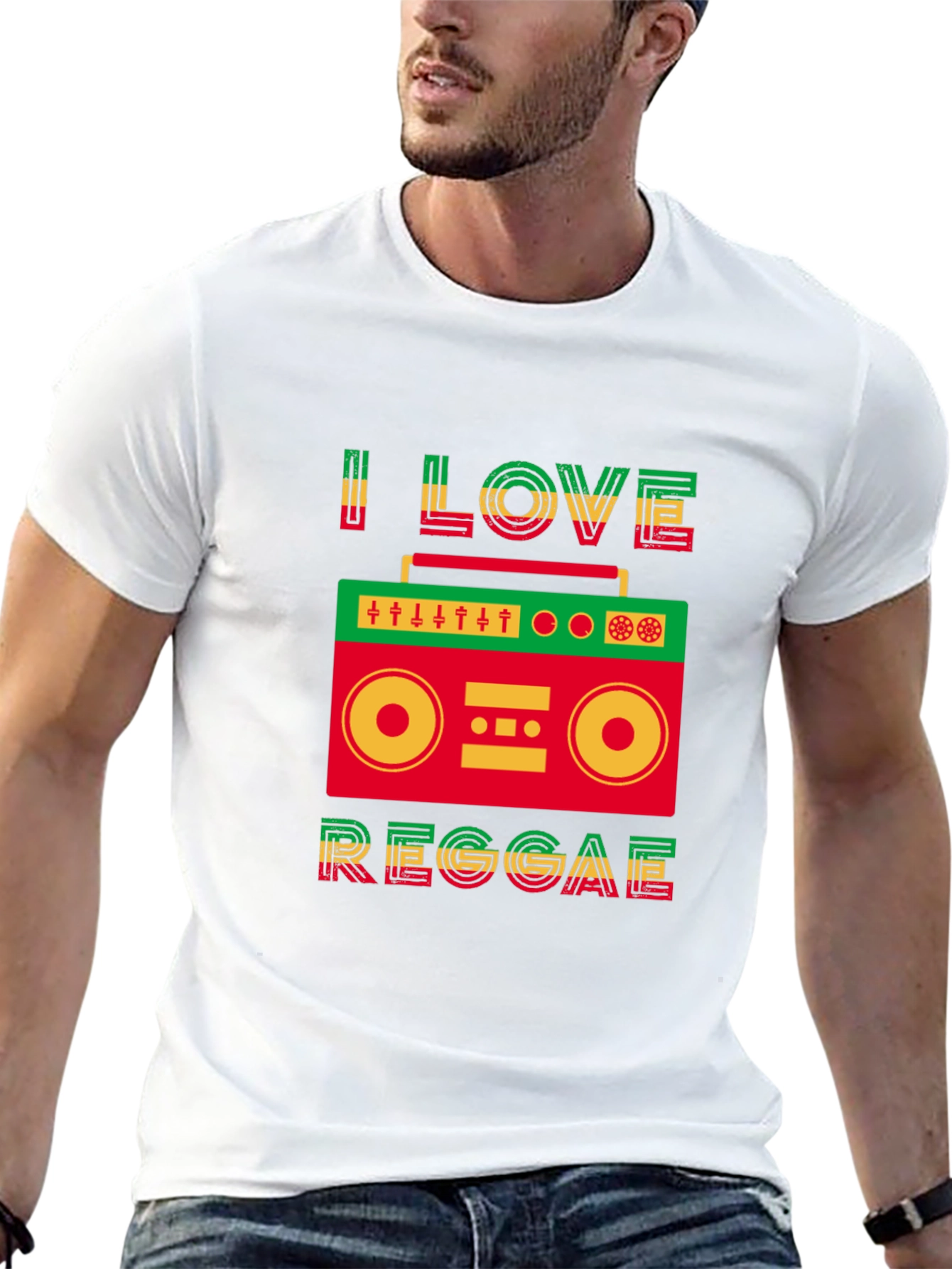 I Love Reggae Graphic Tee - Jamaican Music T-Shirt