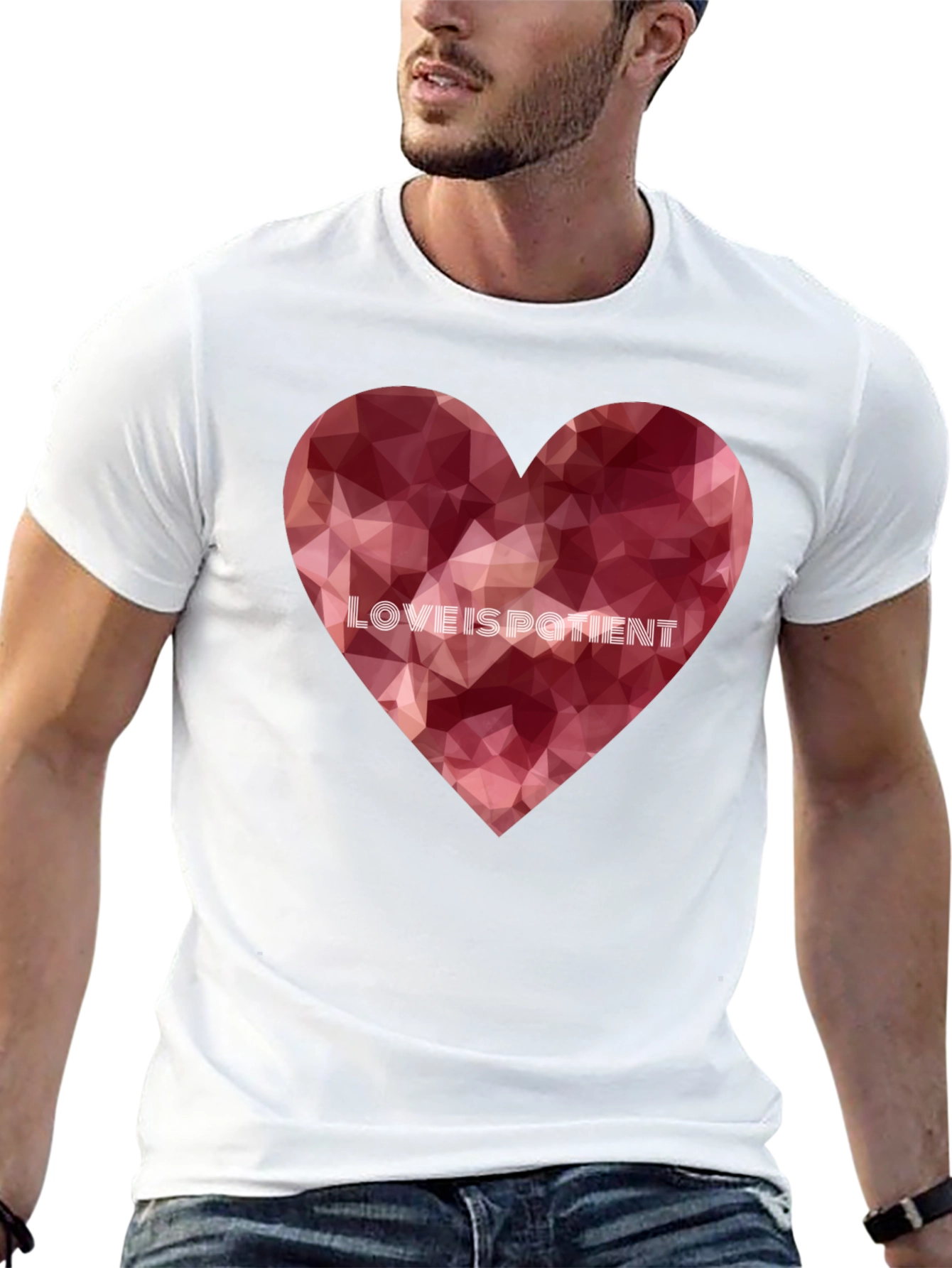 Love Is Patient Heart Graphic Tee - Black