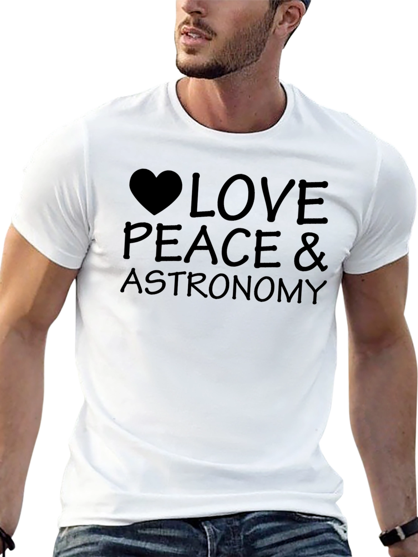 Love Peace & Astronomy Black T-Shirt