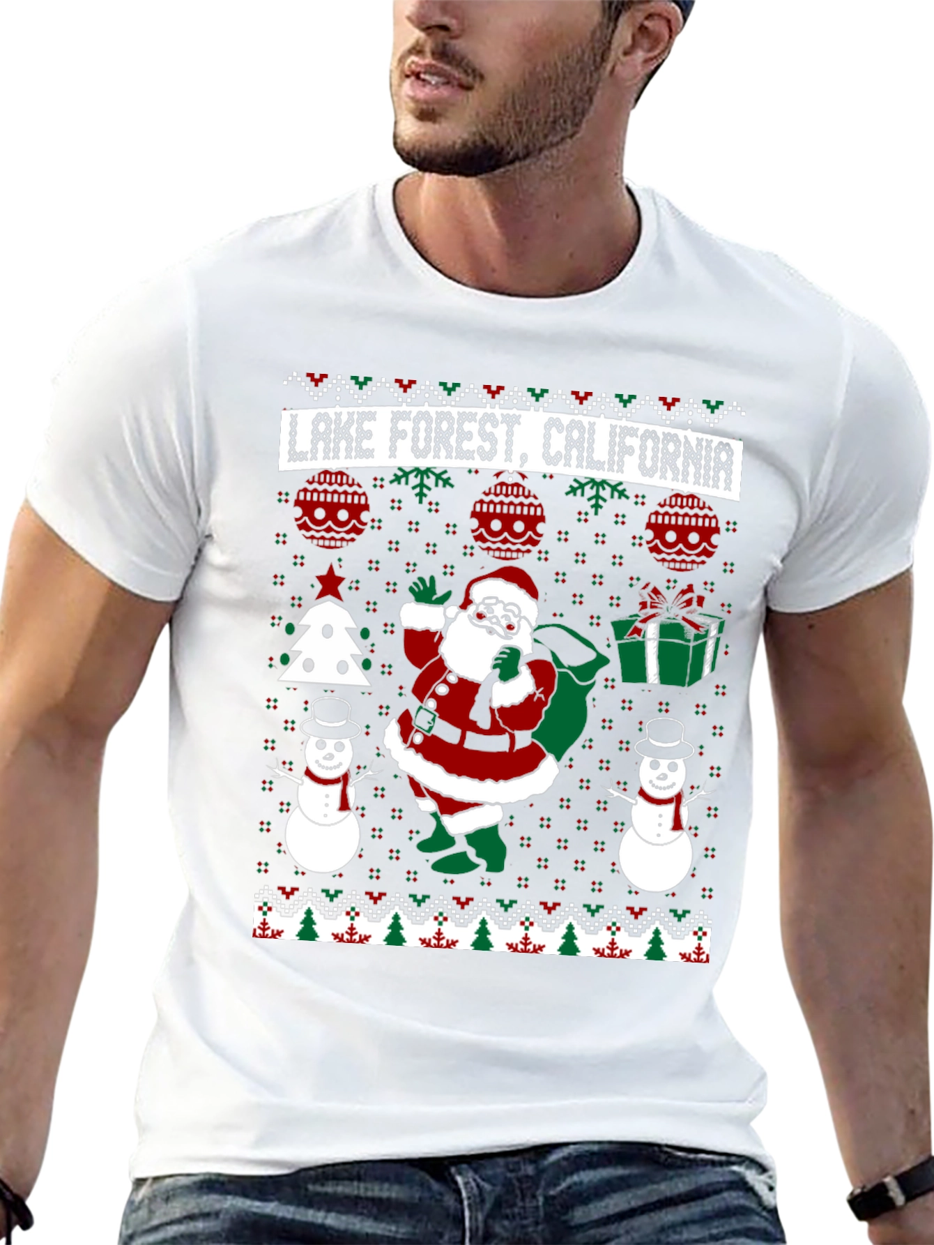 Lake Forest California Ugly Christmas Sweater T-Shirt