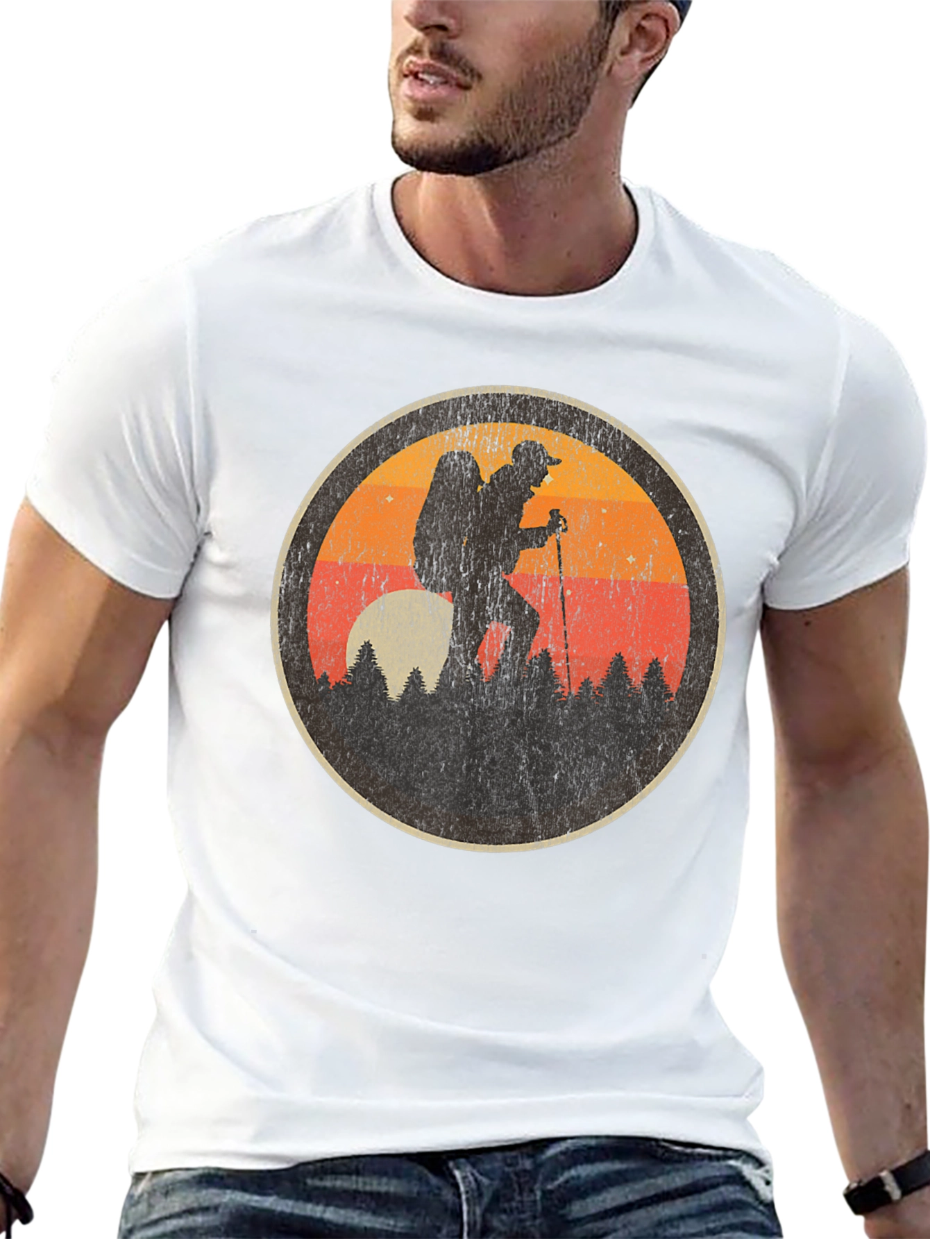 Retro Hiker Graphic Tee - Black Hiking Shirt