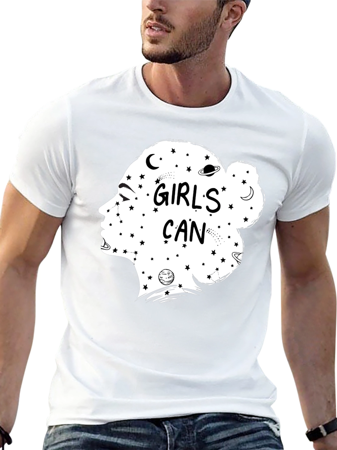 Girls Can Black T-Shirt - Empowering Graphic Tee