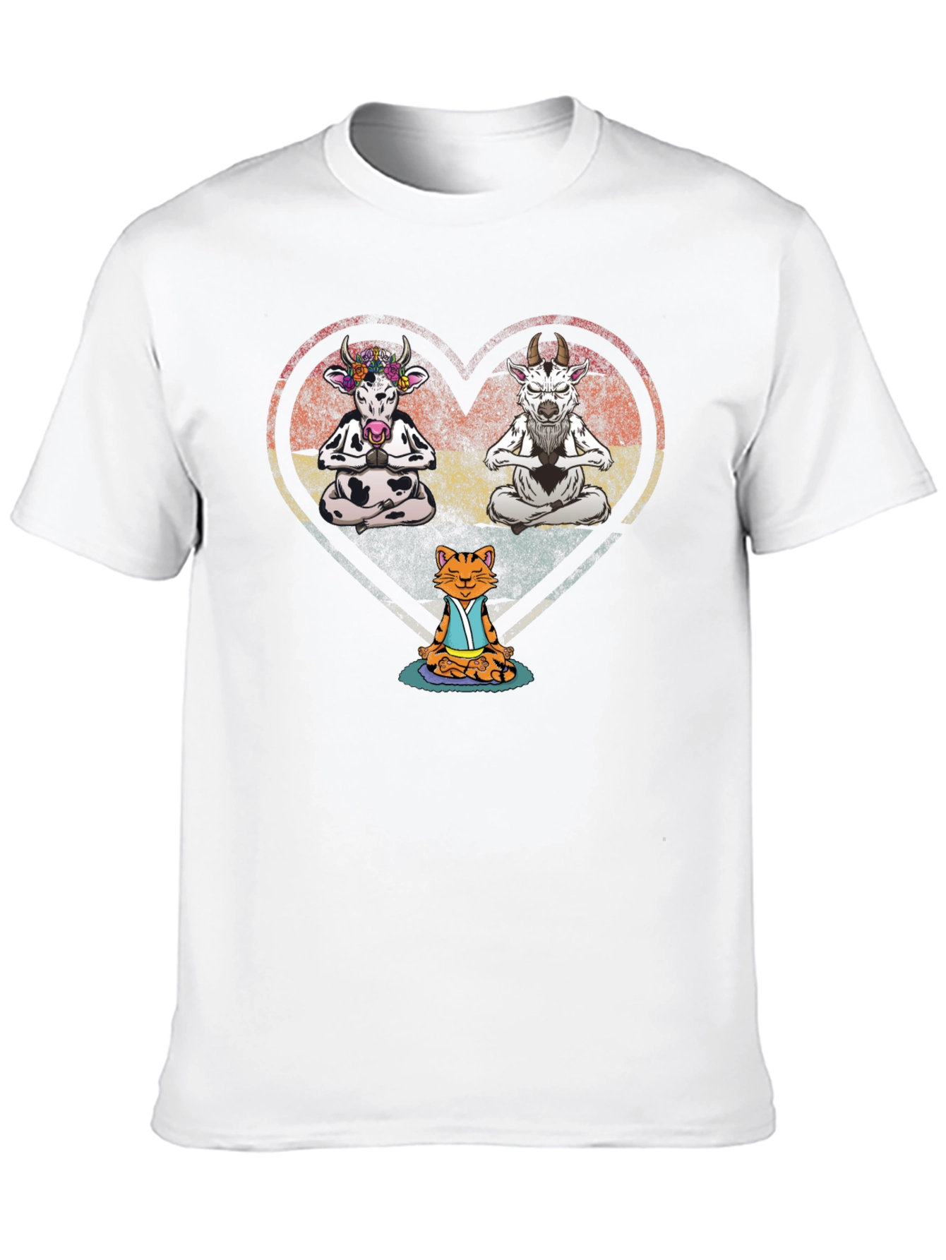 Yoga Animals Black T-Shirt