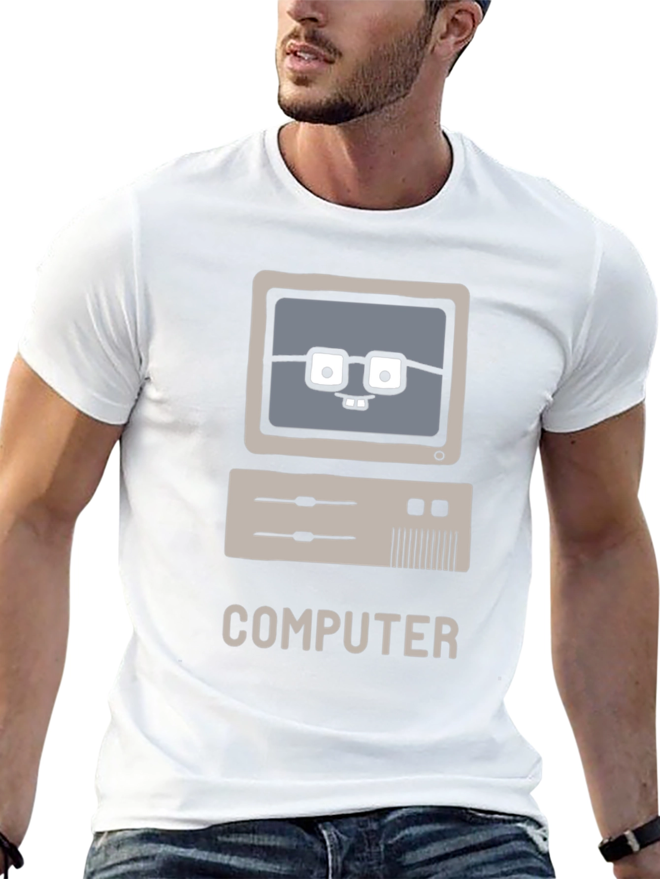 Nerd Computer Graphic Tee - Black