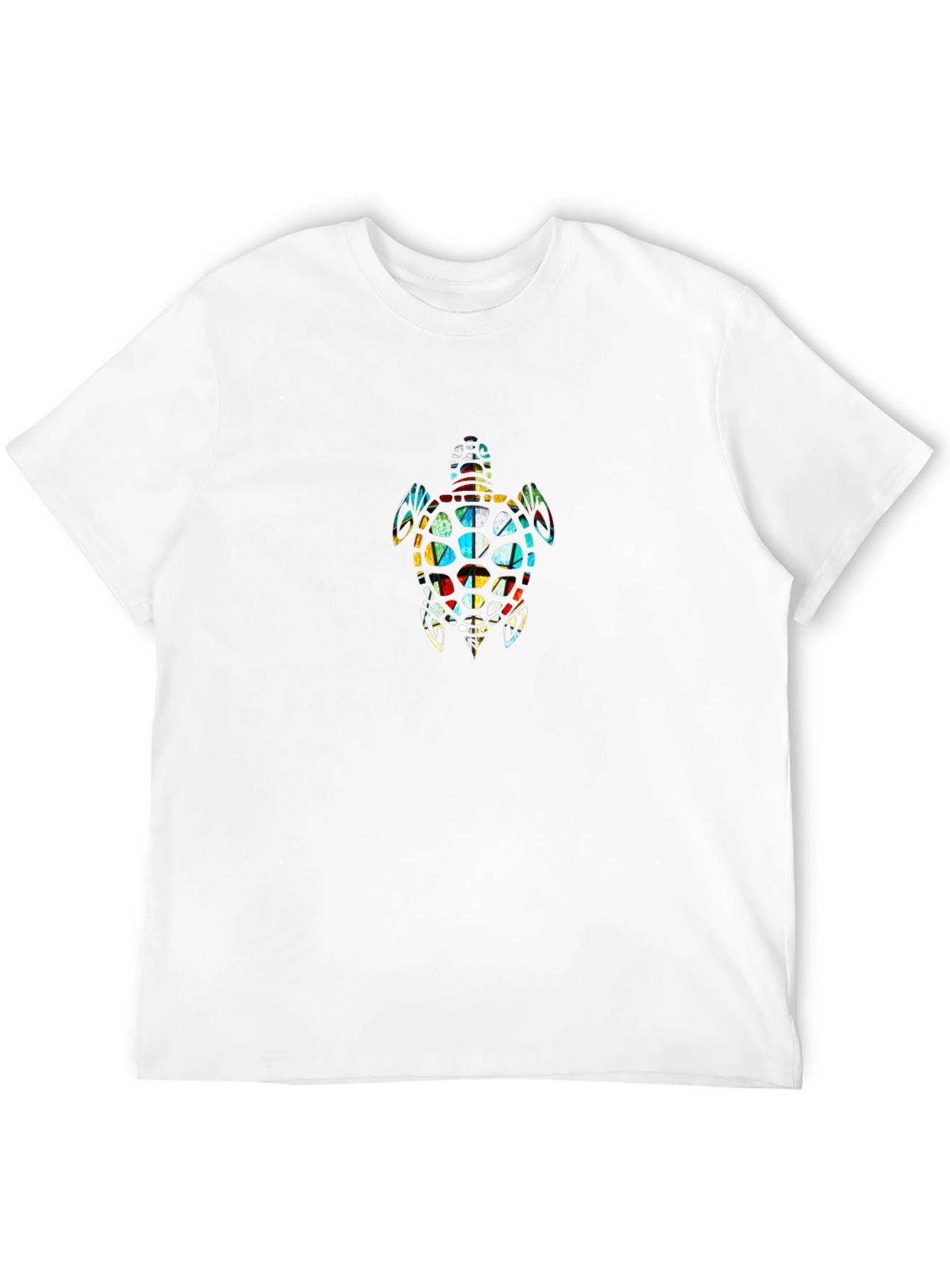 Stained Glass Turtle Graphic T-Shirt - Black