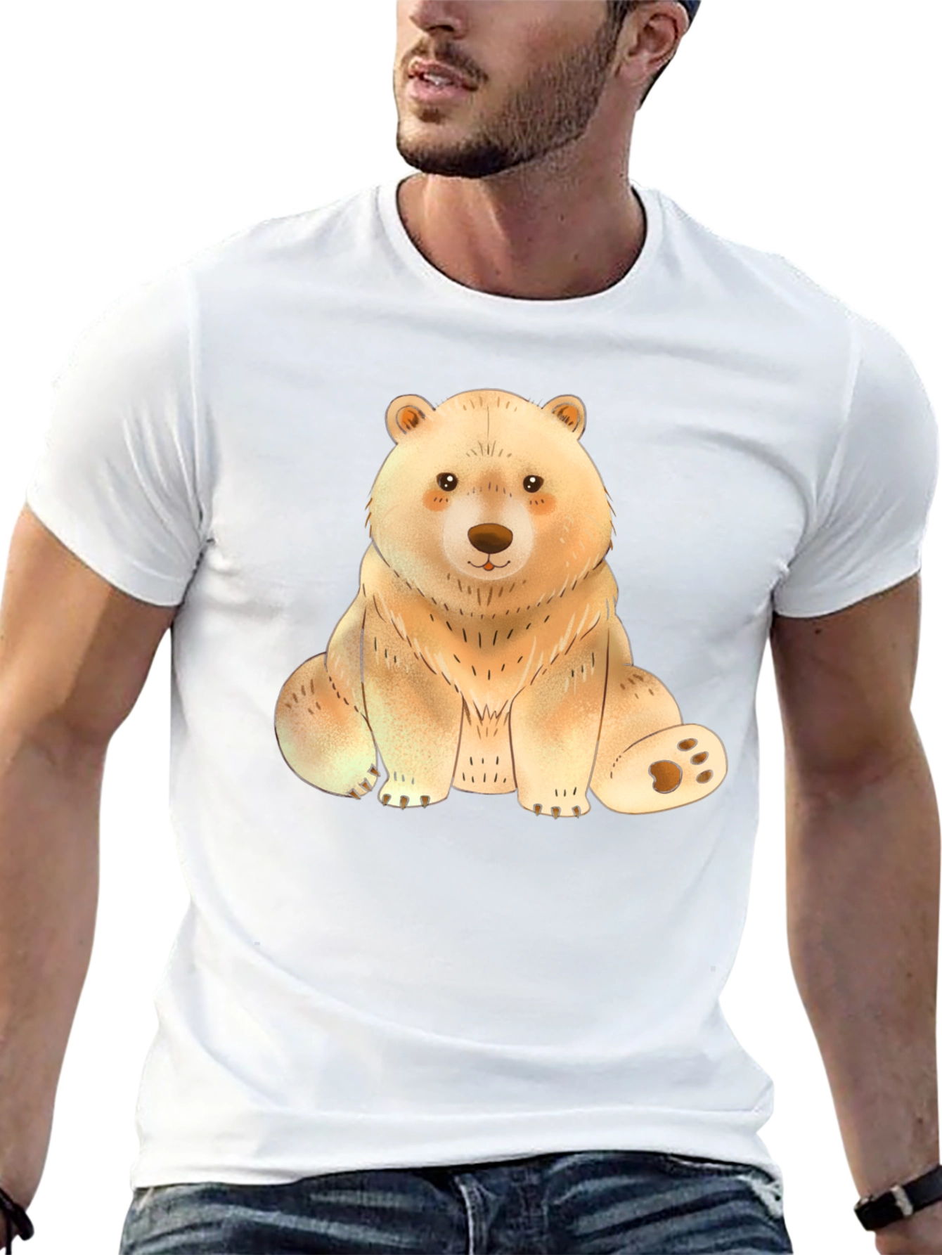 Cute Bear Graphic Tee - Soft Print