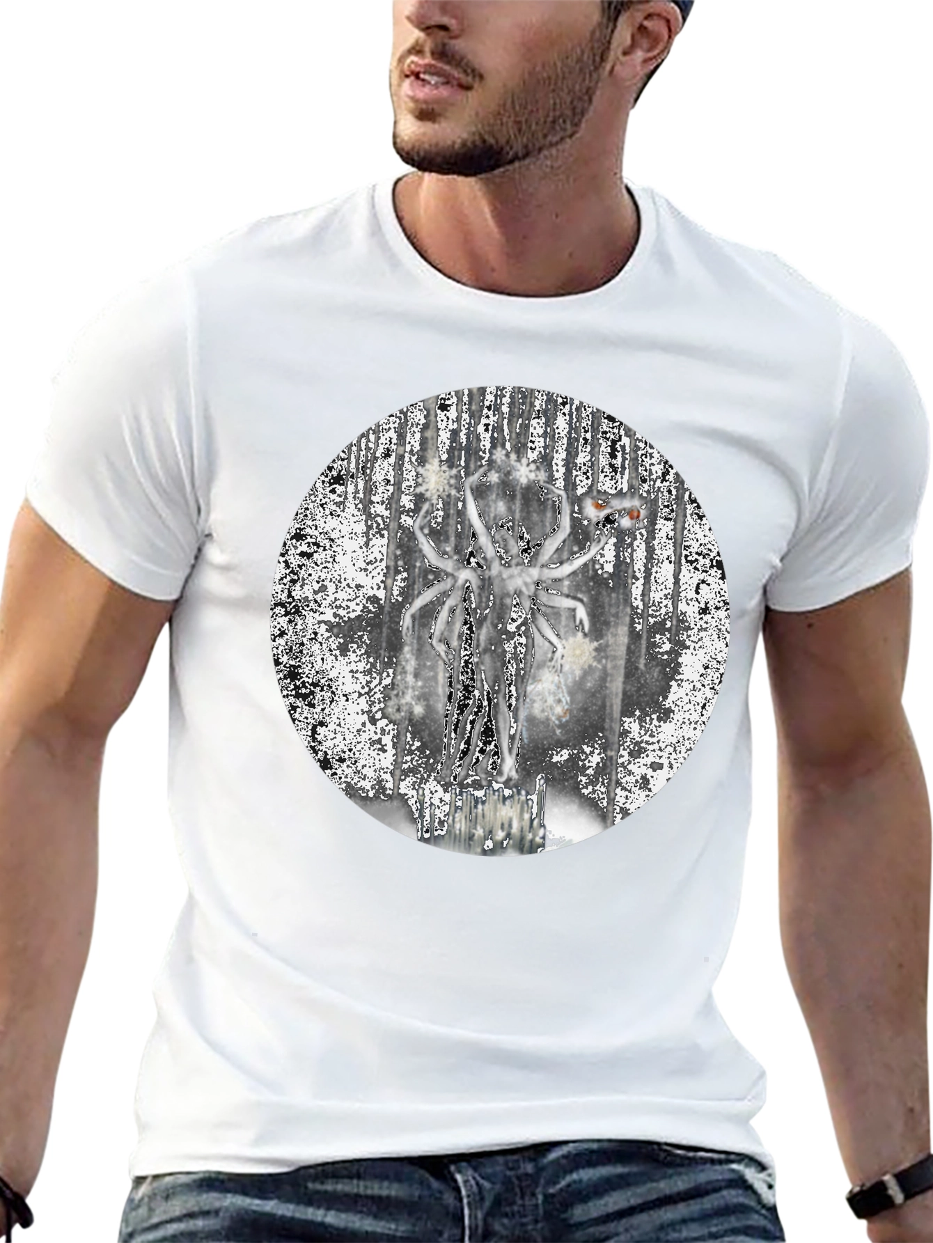 Unique Graphic Print Black T-Shirt
