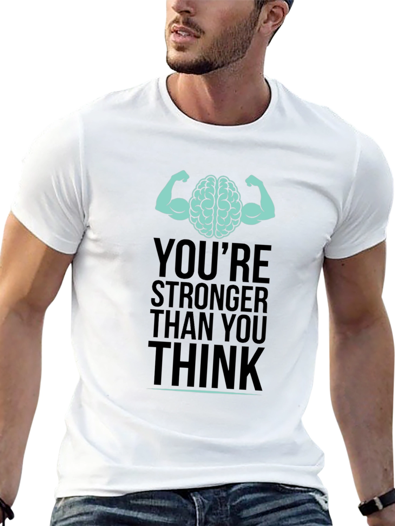 Stronger Than You Think Brain Muscle Graphic T-Shirt
