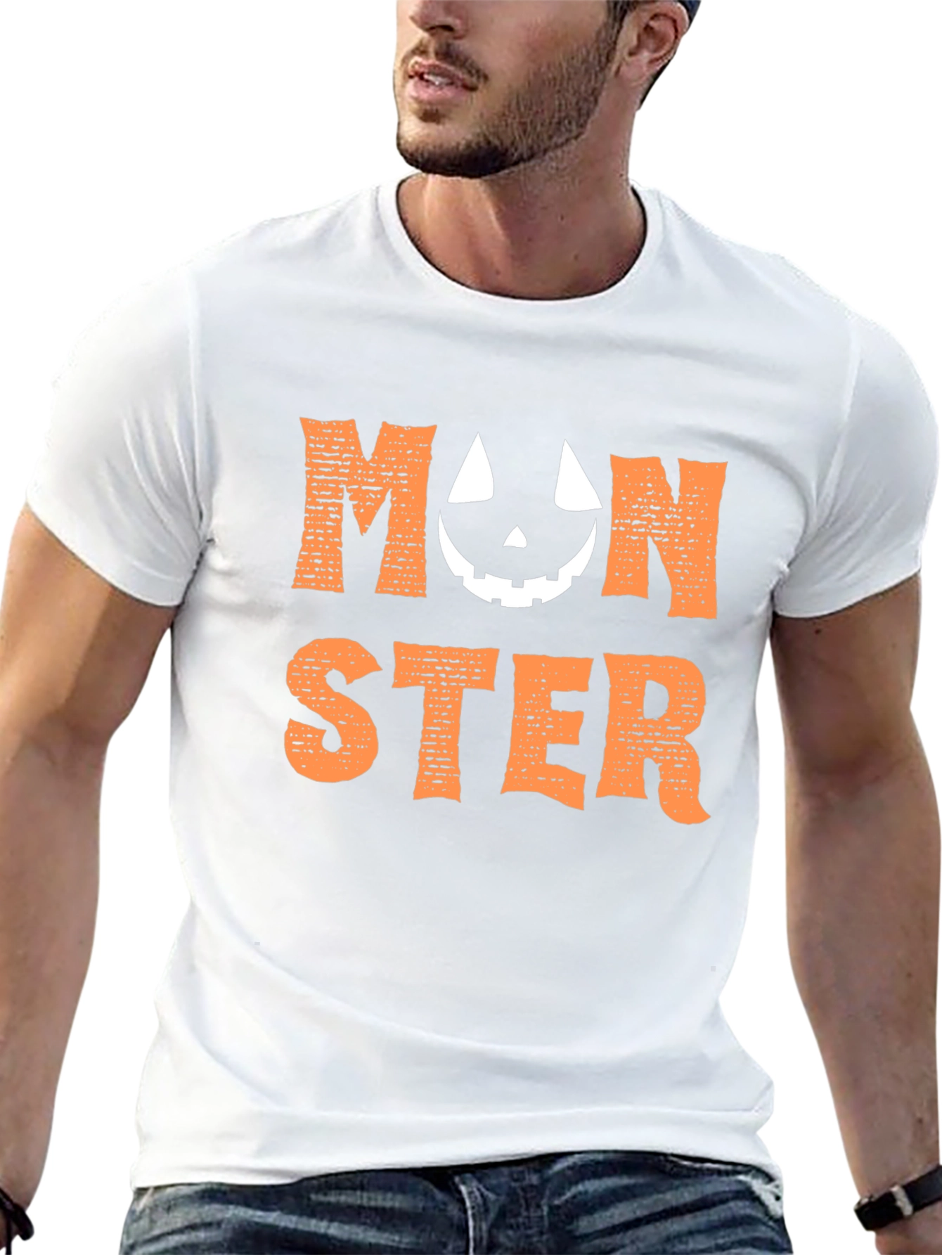 Monster Pumpkin Face Halloween T-Shirt