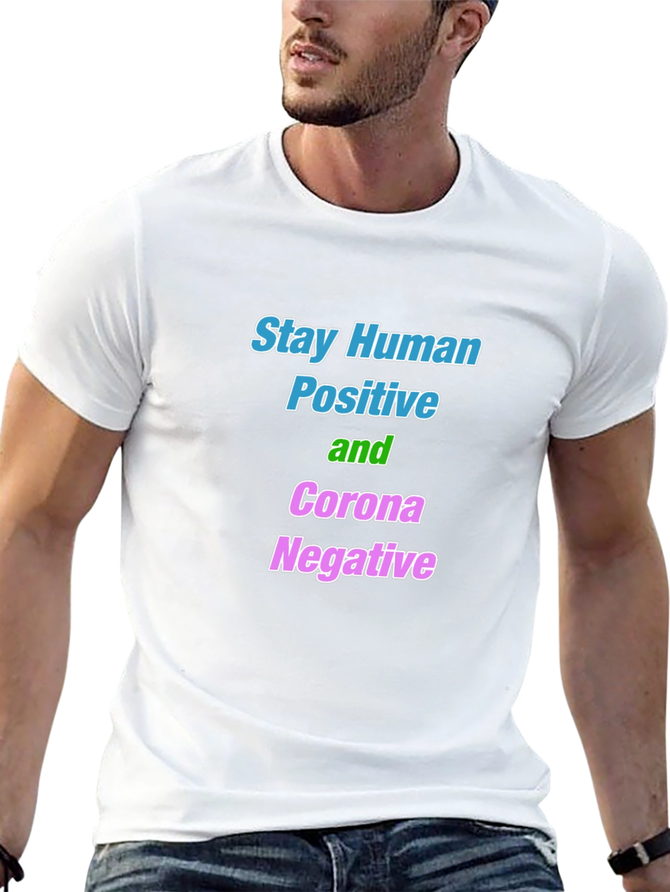 Stay Human Corona Negative Graphic Tee