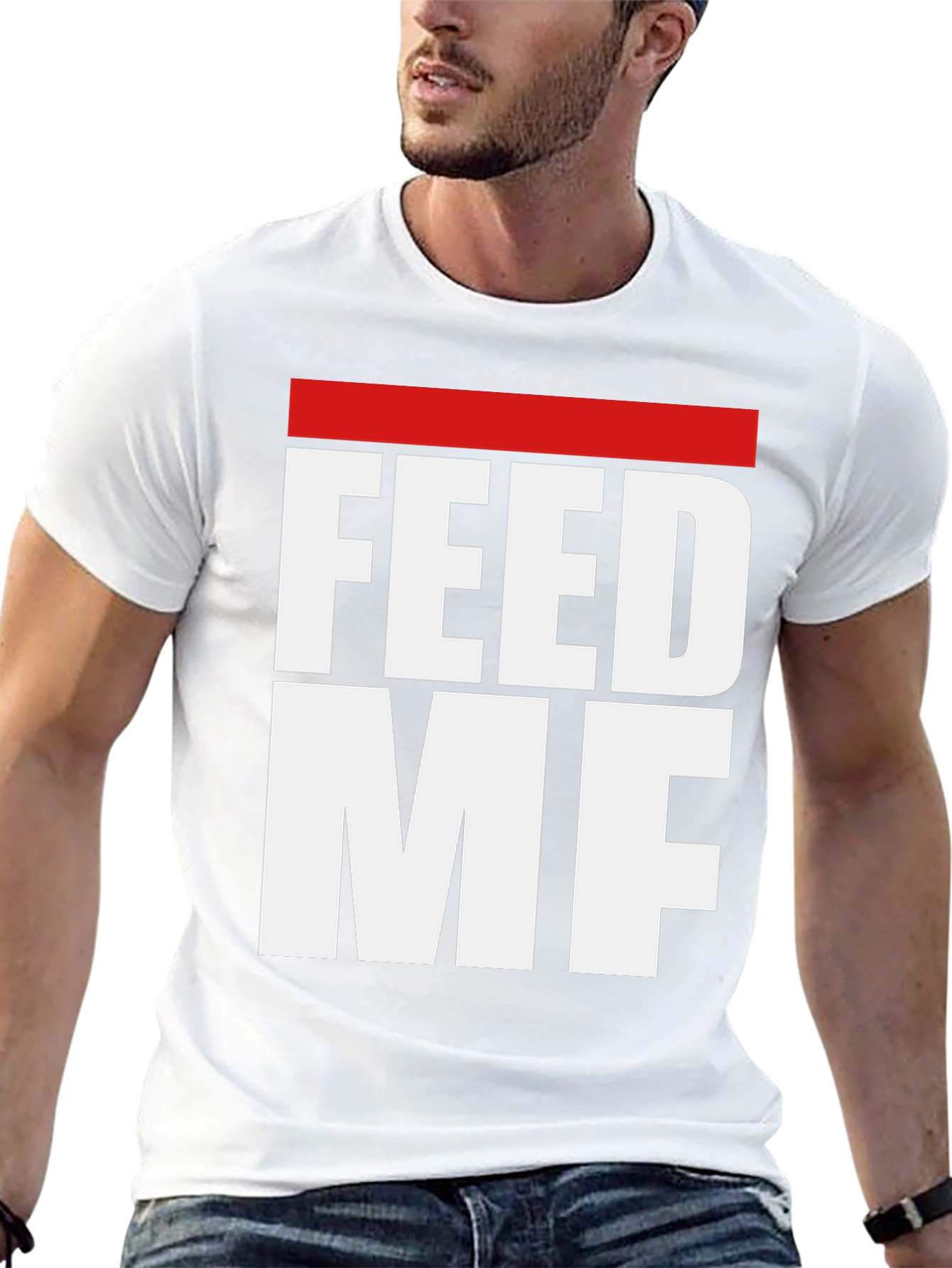 Feed Me Graphic Tee - Black Casual T-Shirt