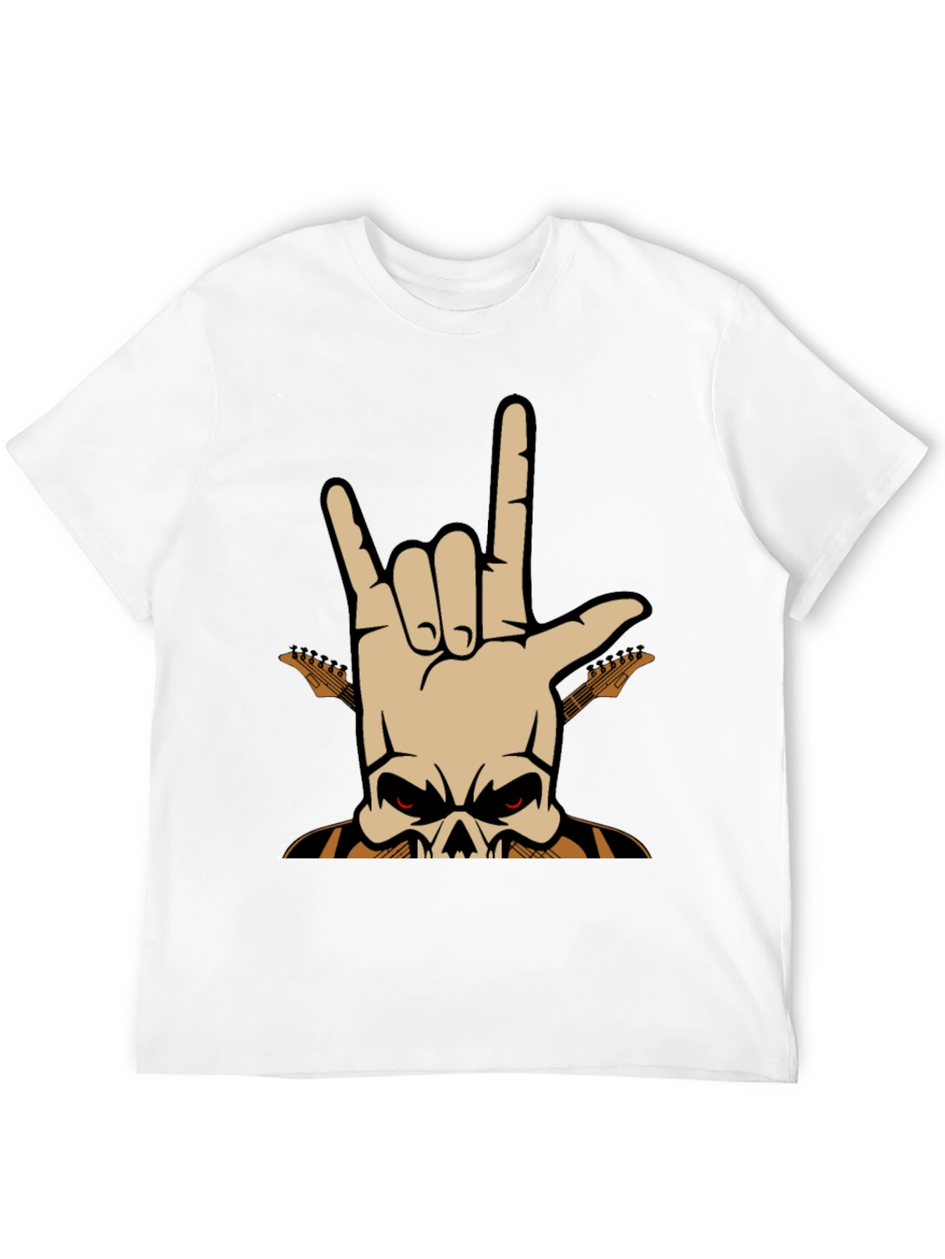 Rock On! Skull Guitar Graphic T-Shirt