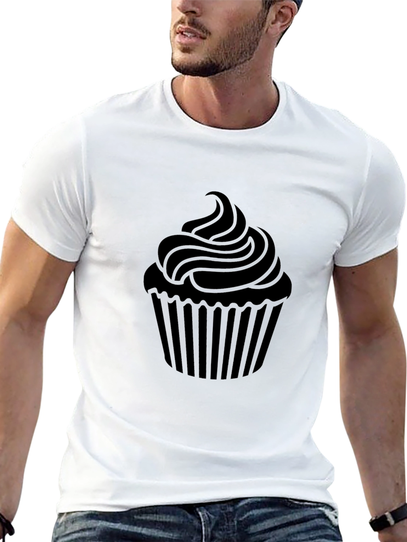 Cupcake Graphic T-Shirt - Black Cotton Tee