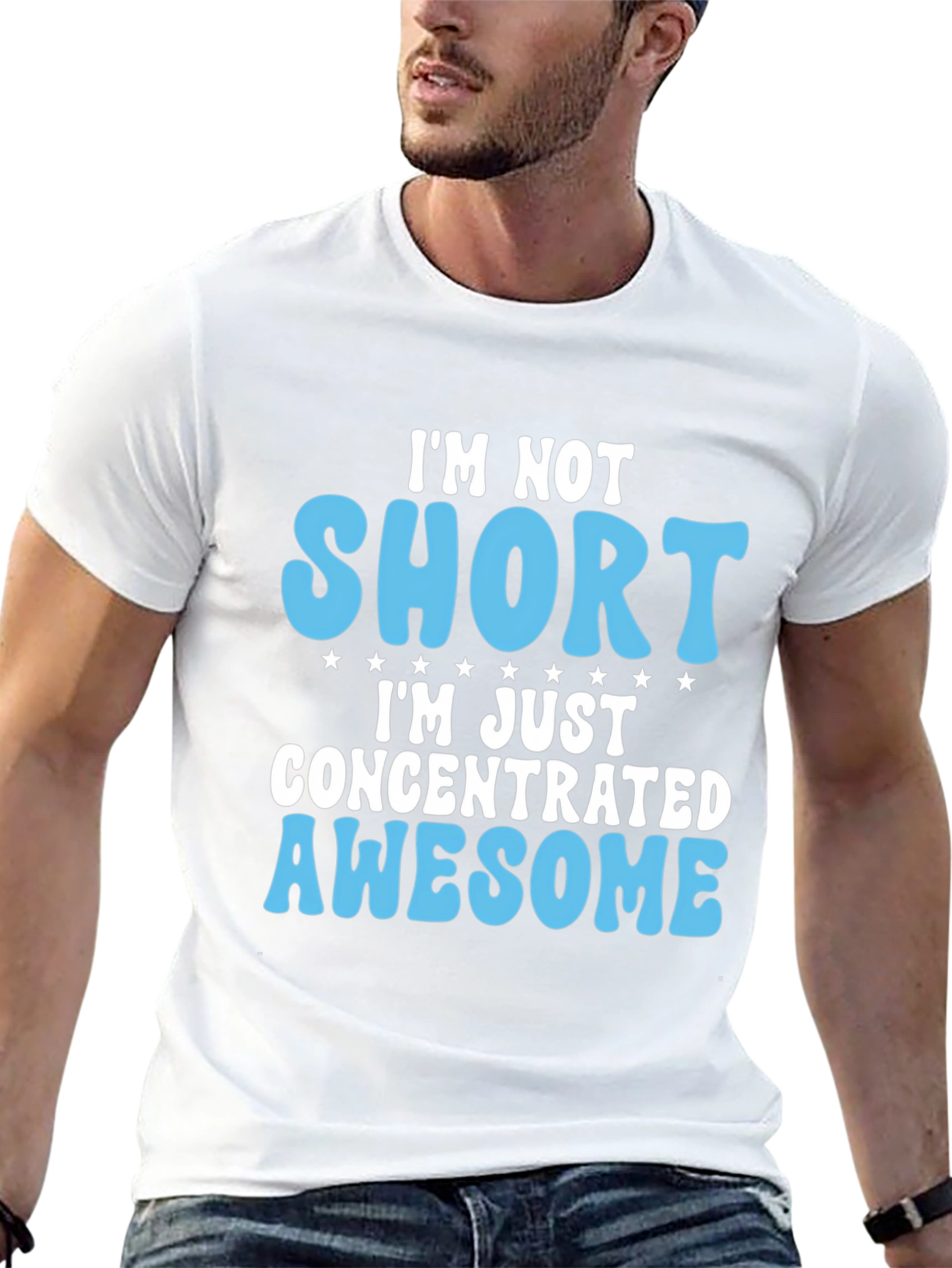 Funny Im Not Short Mens Black T-Shirt