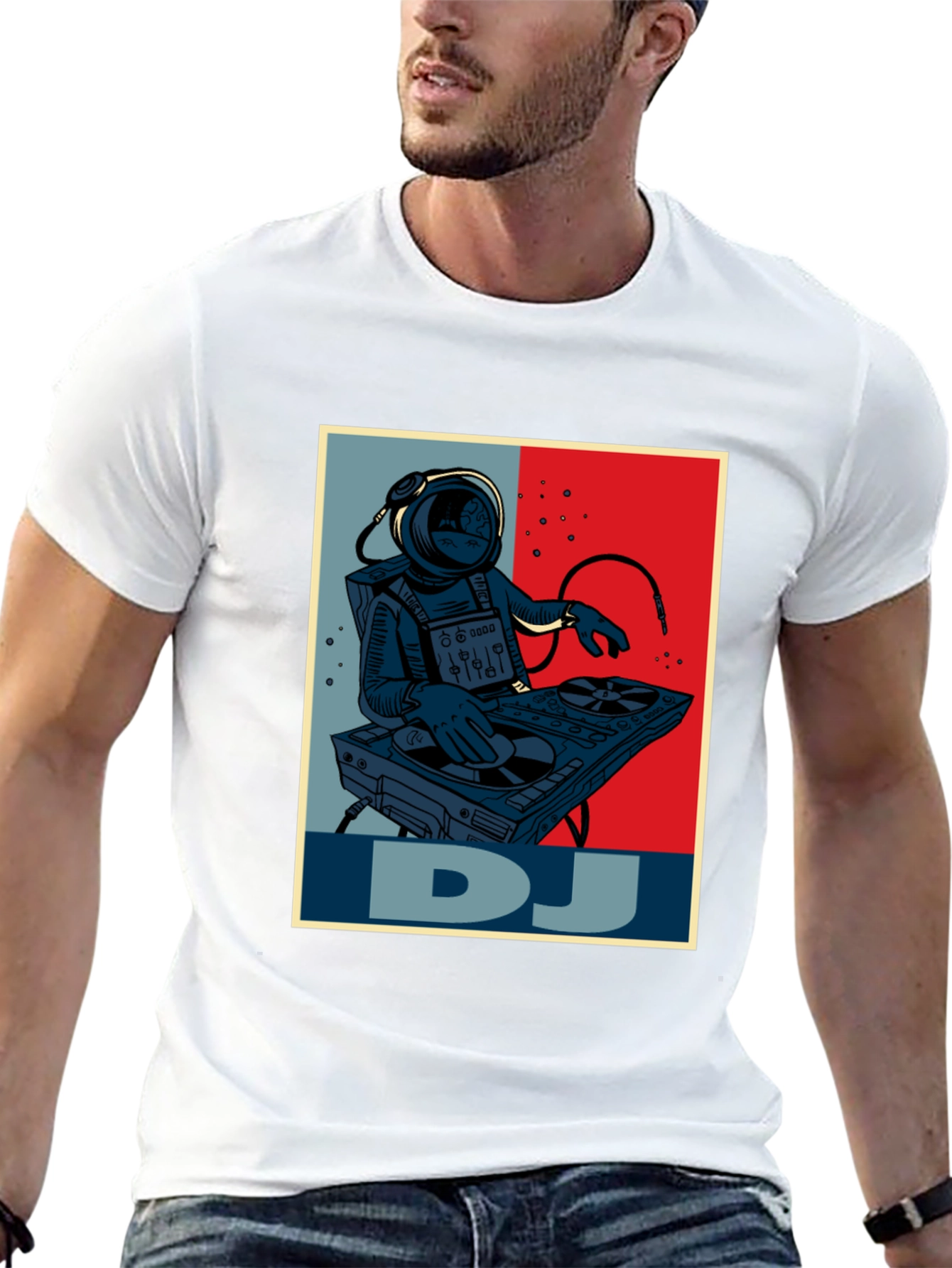 Astronaut DJ Graphic T-Shirt - Space Music Lover Tee