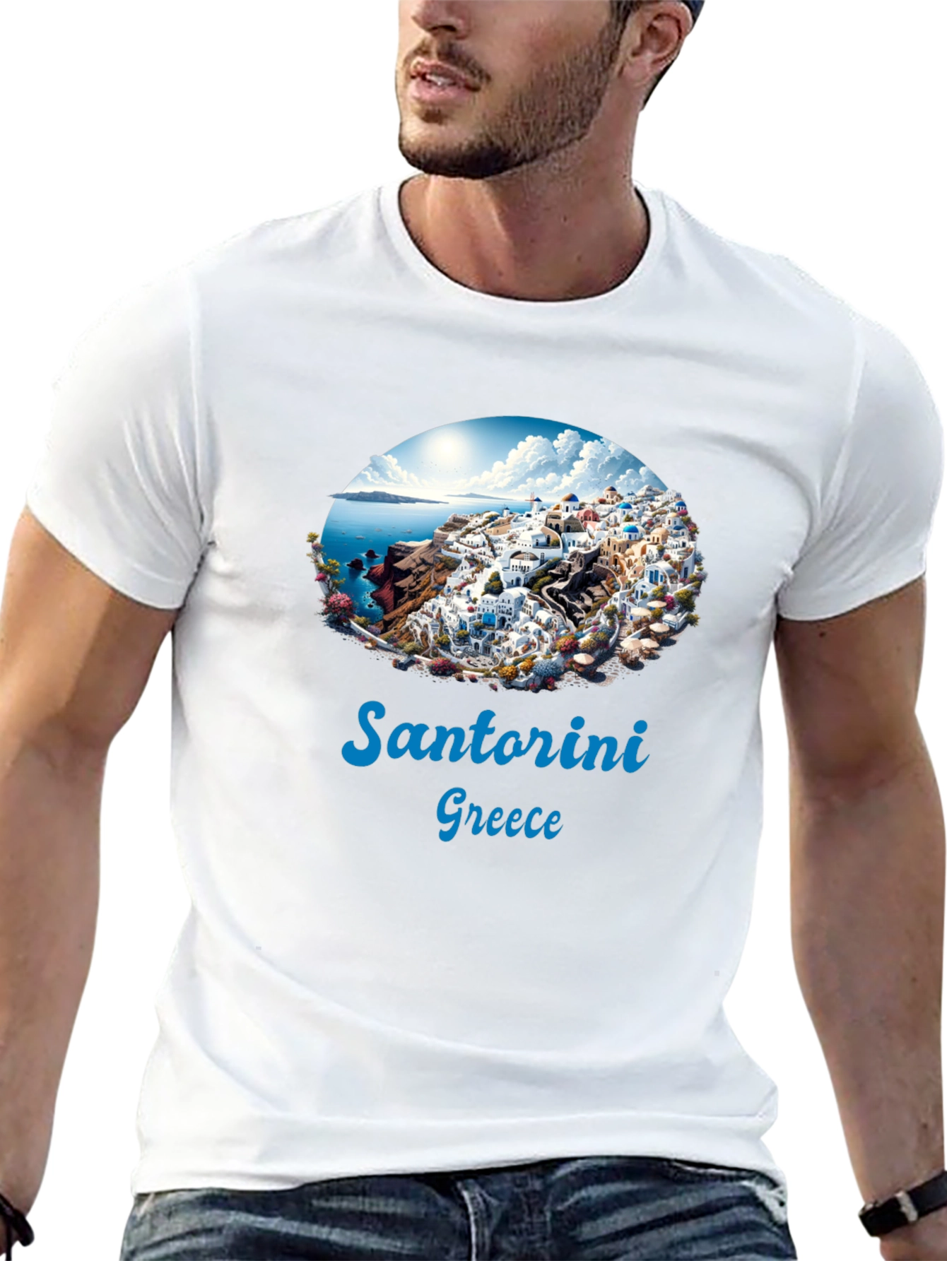 Santorini Greece Graphic T-Shirt