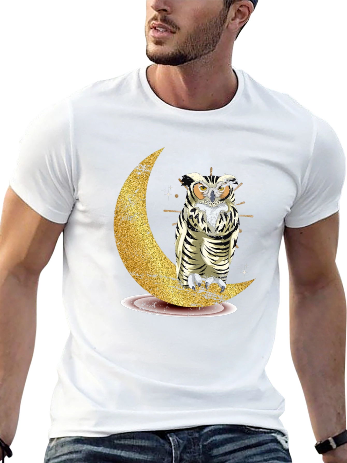 Owl on Moon Graphic Tee
