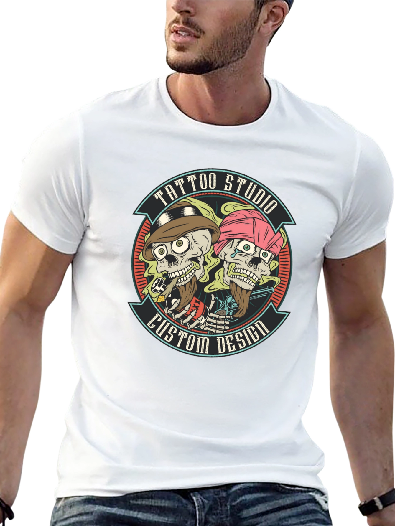 Tattoo Studio Custom Design Black T-Shirt