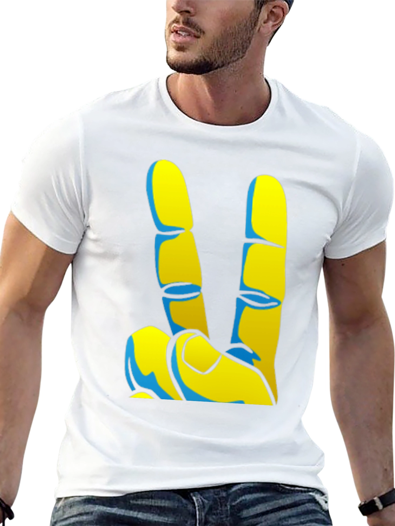 Peace Sign Graphic Tee - Black Casual T-Shirt