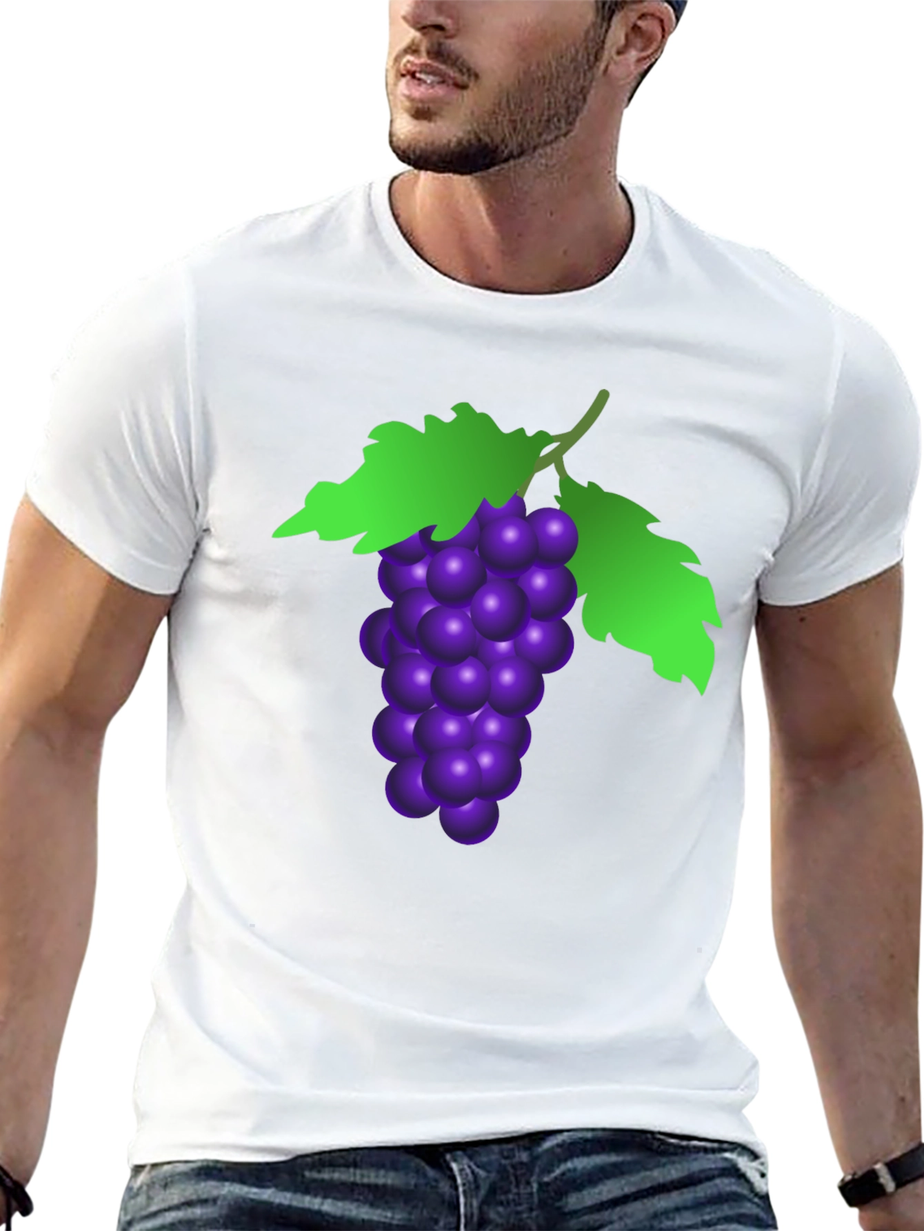 Grape Graphic Tee - Black Cotton T-Shirt