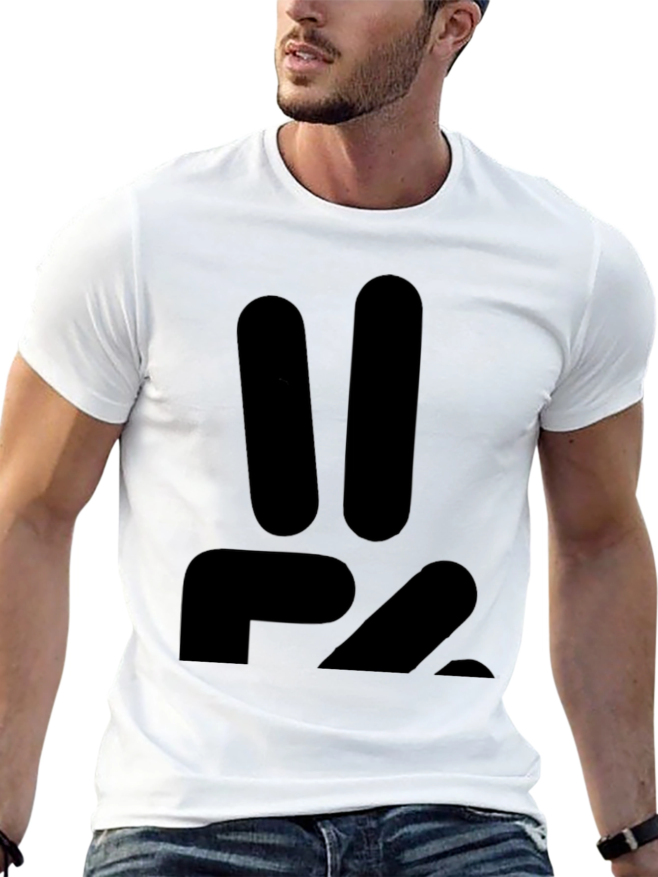 P2 Black Graphic Tee - Modern Casual Style