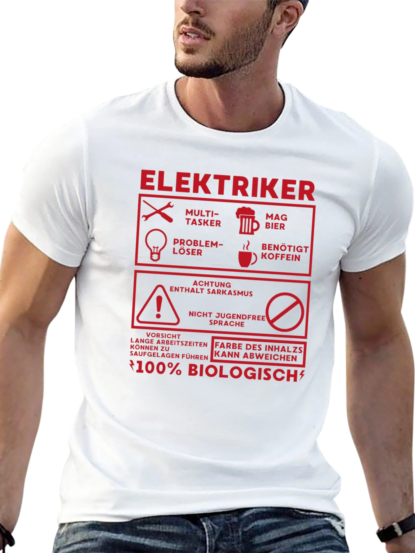 Elektriker 100% Biologisch T-Shirt