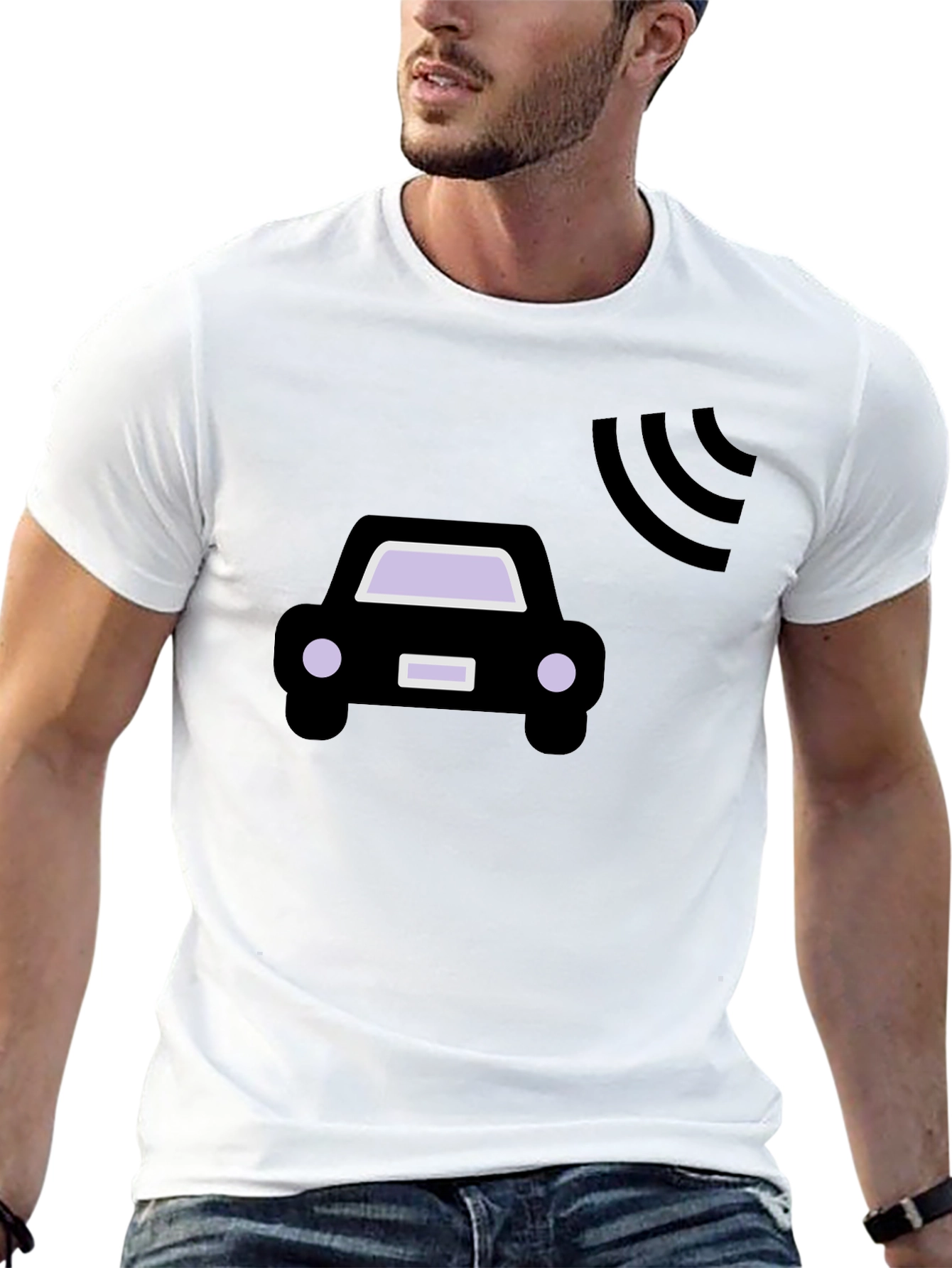 Autonomous Car T-Shirt - Black Cotton