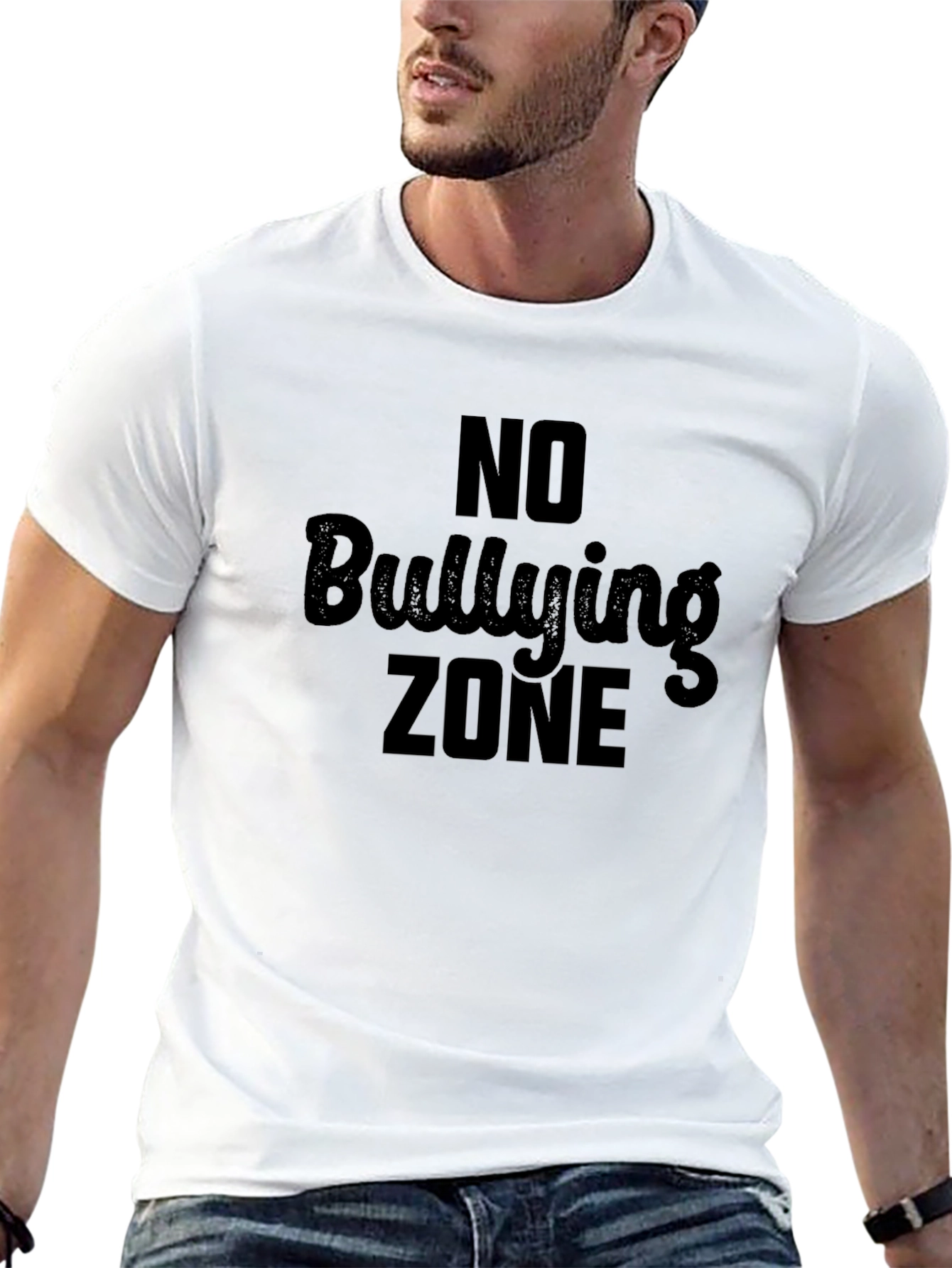 No Bullying Zone Black Graphic Tee Shirt