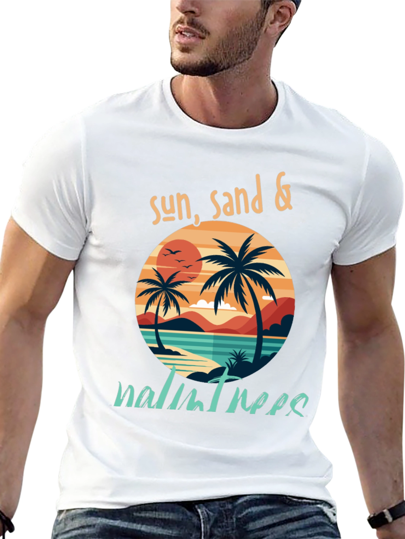 Sun Sand & Palm Trees Graphic T-Shirt