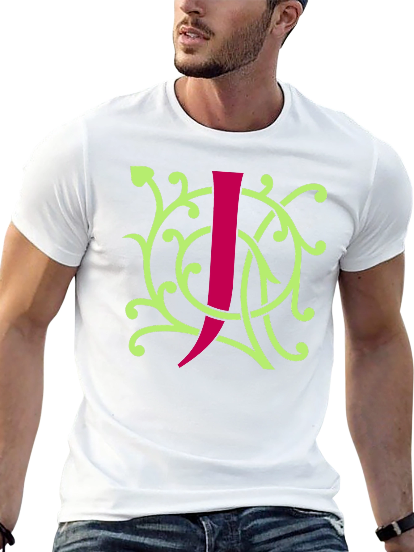 Initial J Black Graphic Tee