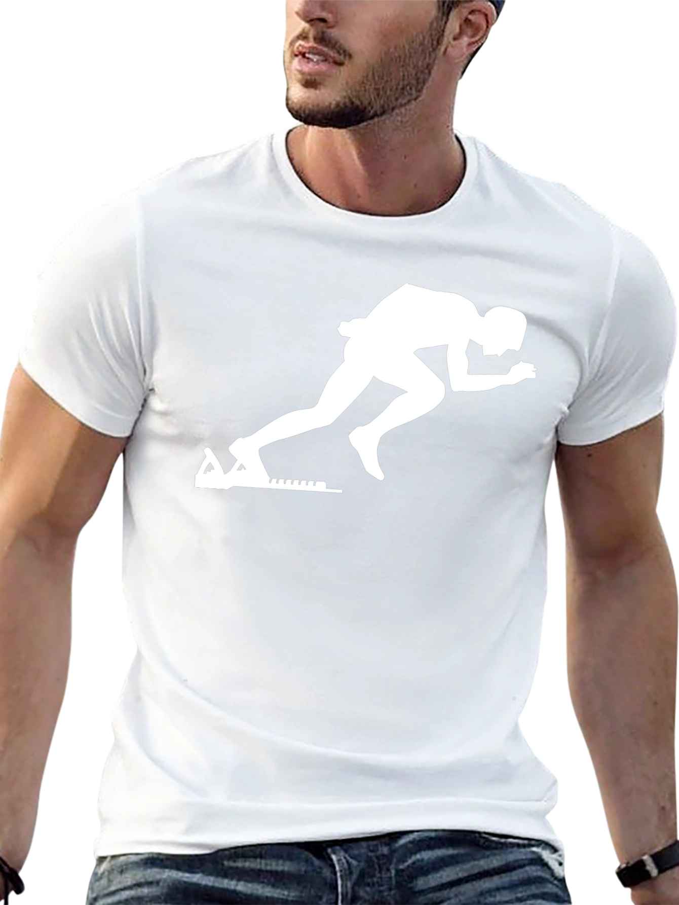 Runner Graphic Tee - Black Cotton T-Shirt