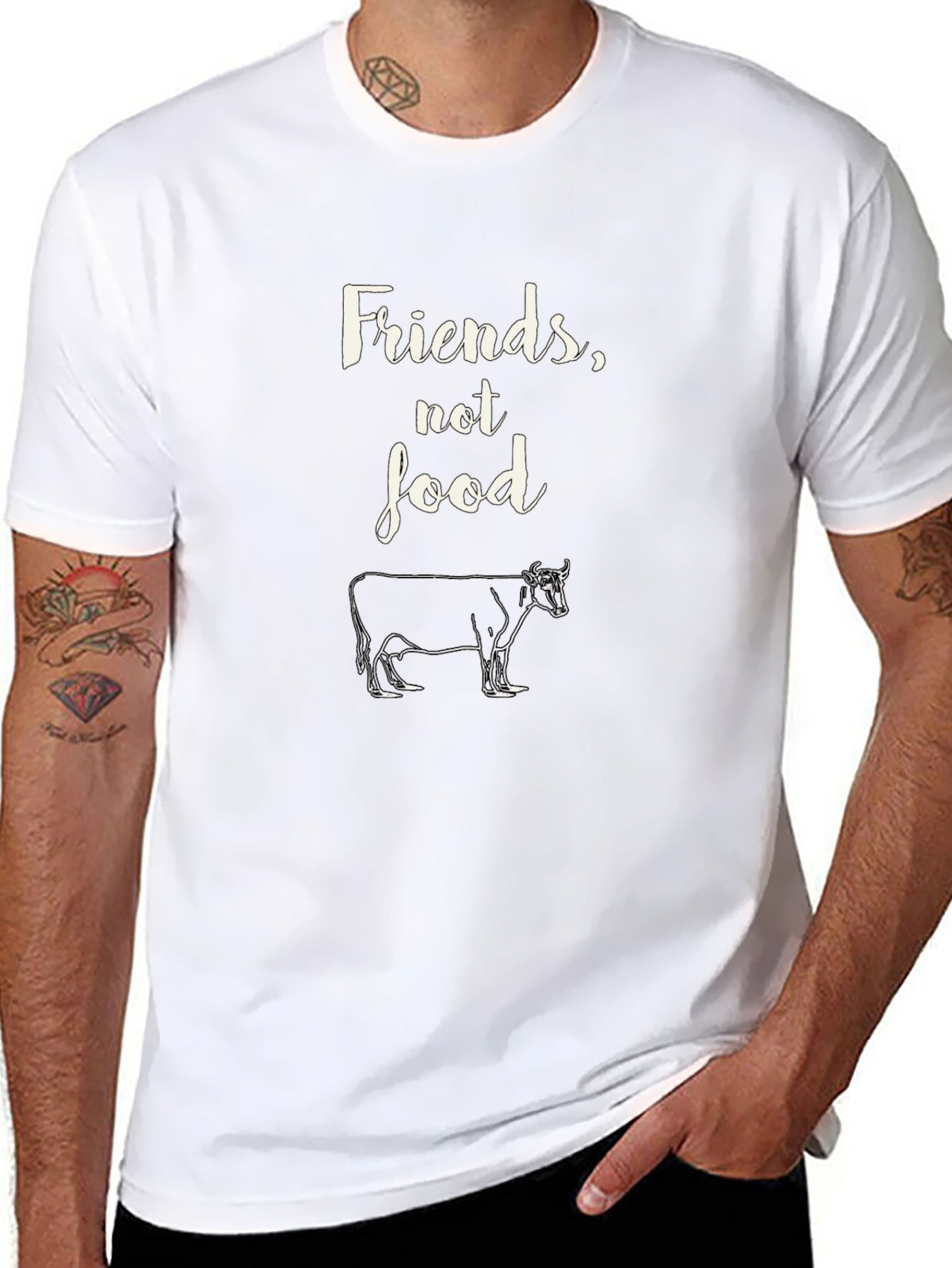 Friends Not Food Black Vegan T-Shirt