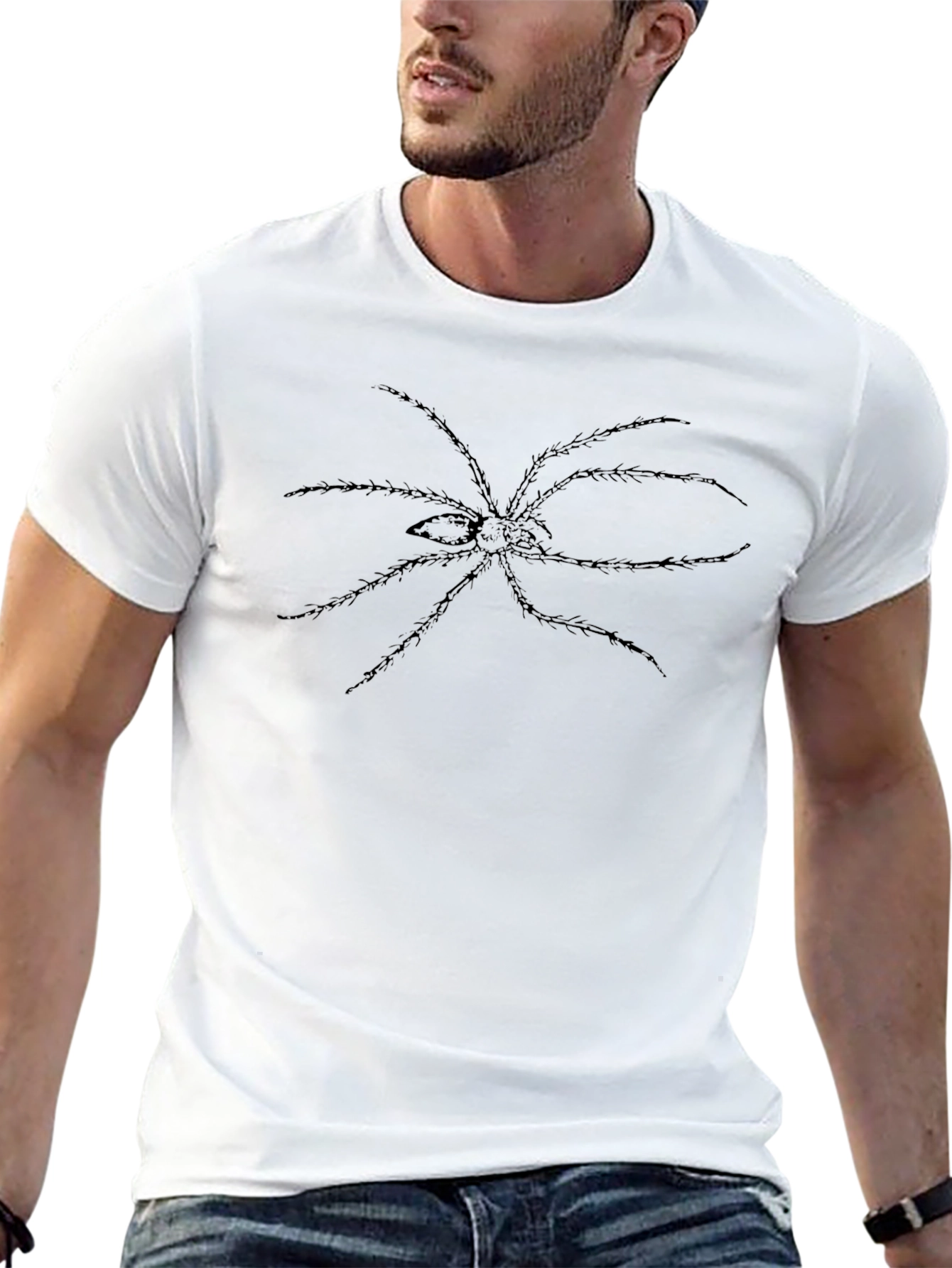 Spider Graphic Tee - Mens Black Cotton T-Shirt