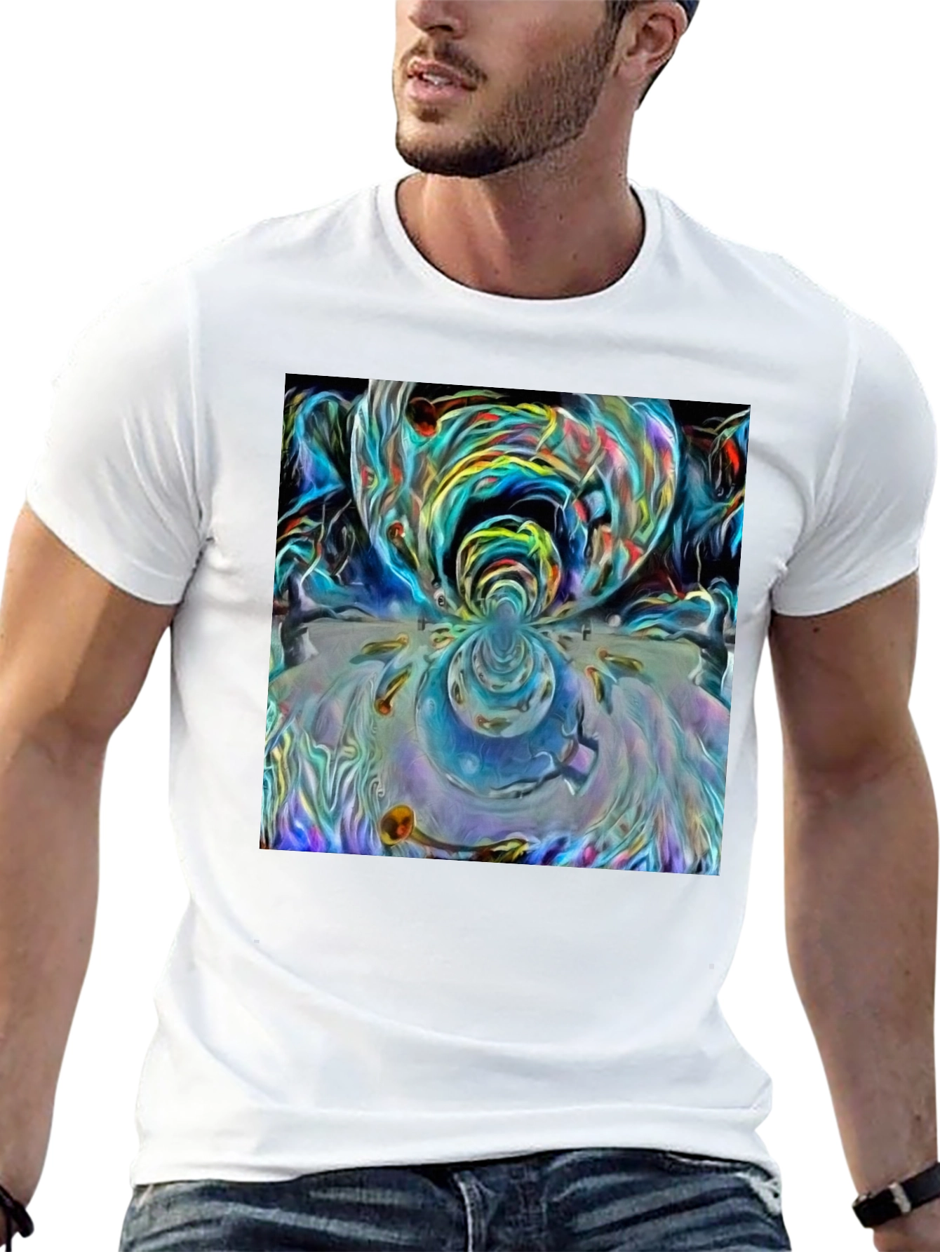 Surreal Art Graphic Tee - Modern Abstract Design