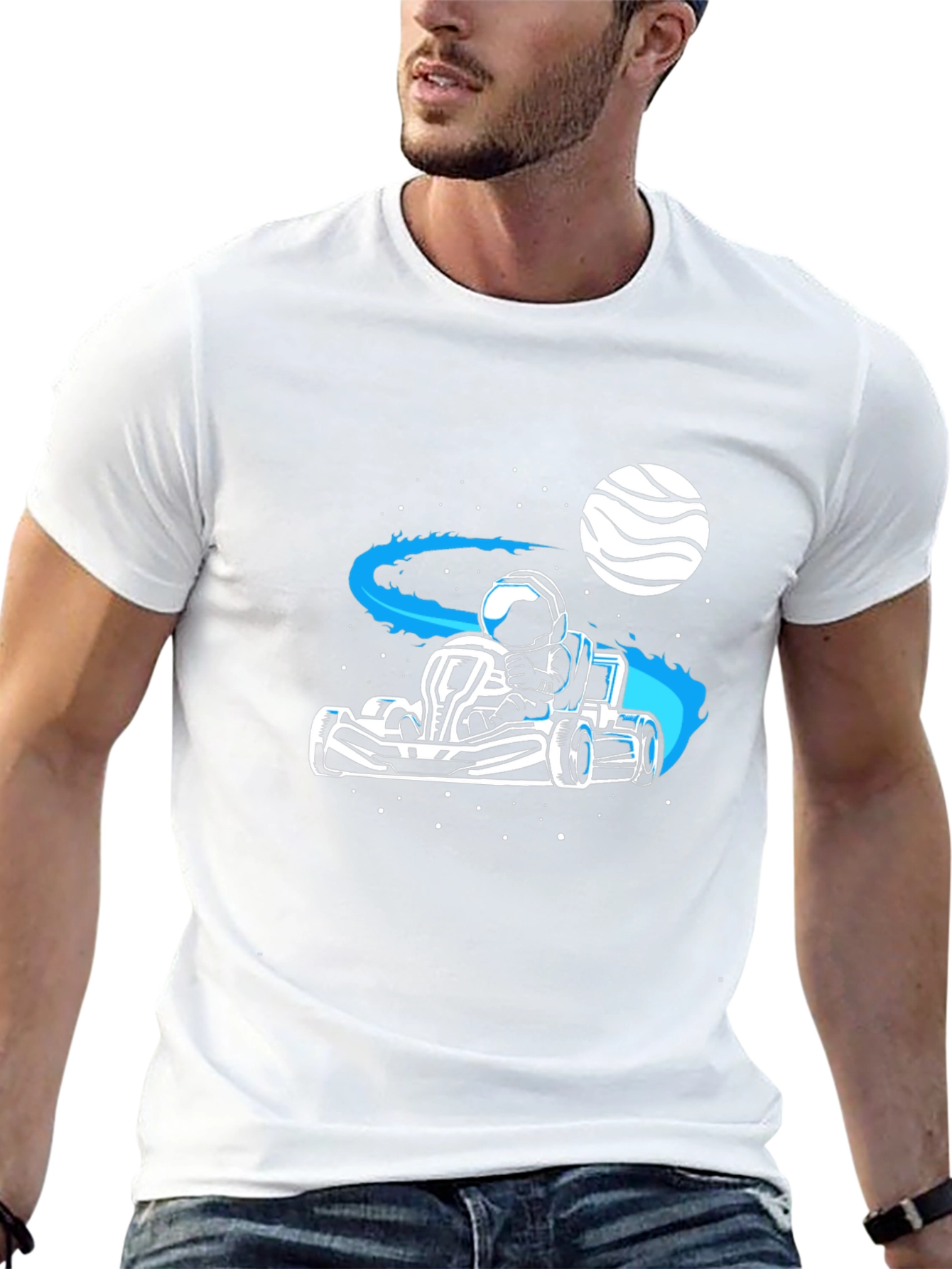 Astronaut Kart Racer T-Shirt - Space Adventure Tee