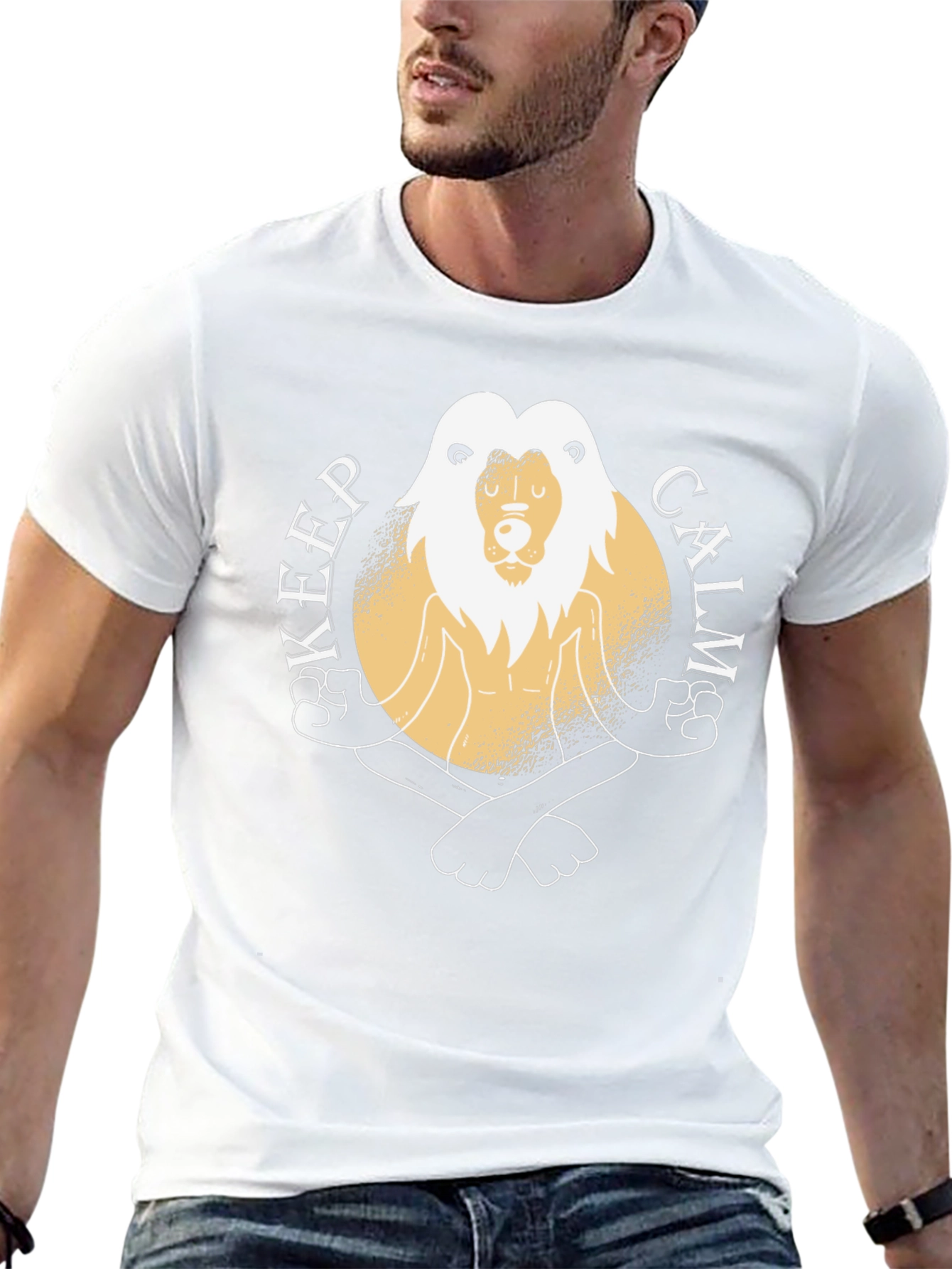 Keep Calm Lion Graphic Tee - Mens Black T-Shirt