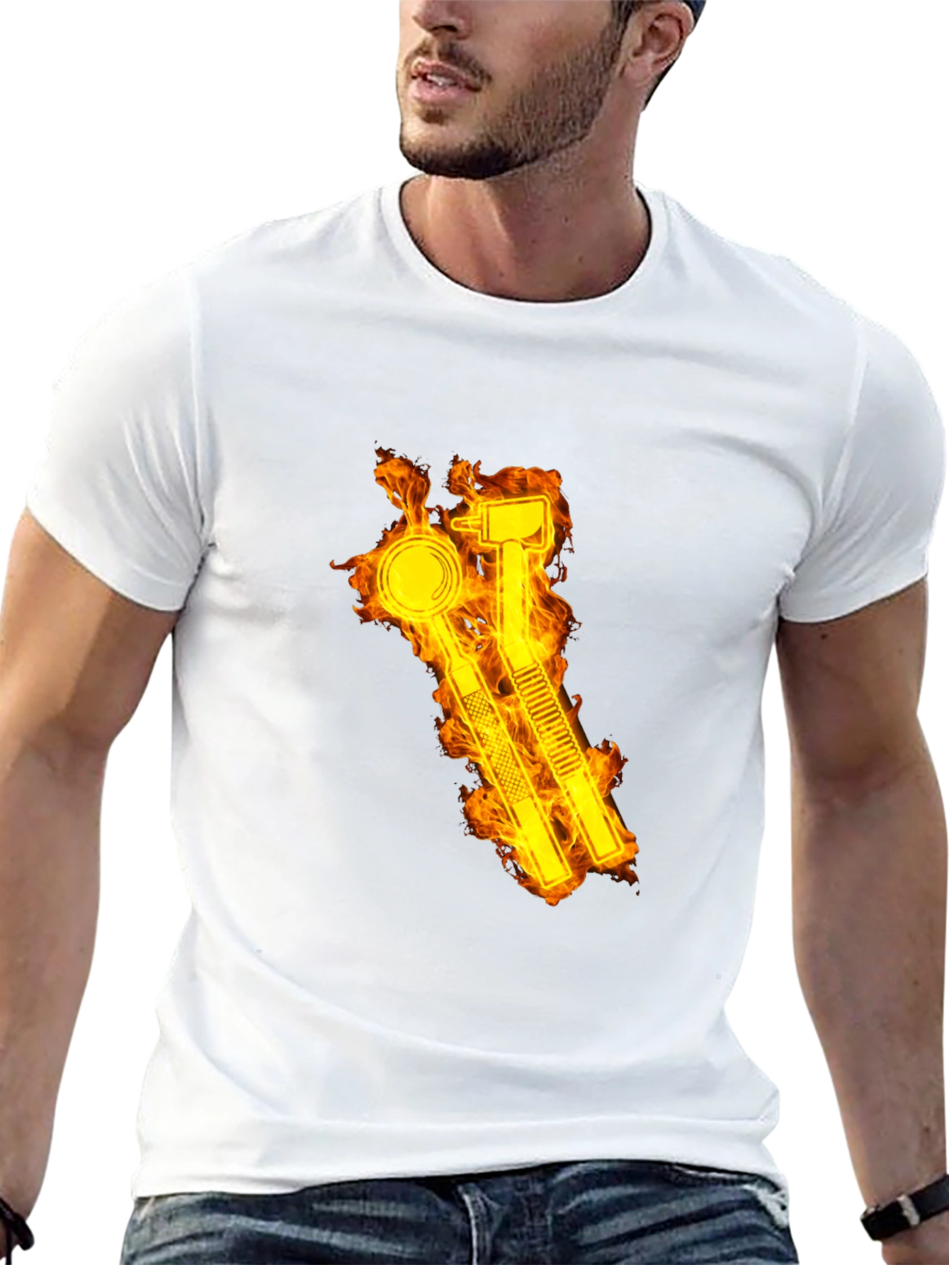 Fiery Dental Tools Graphic Tee - Black T-Shirt