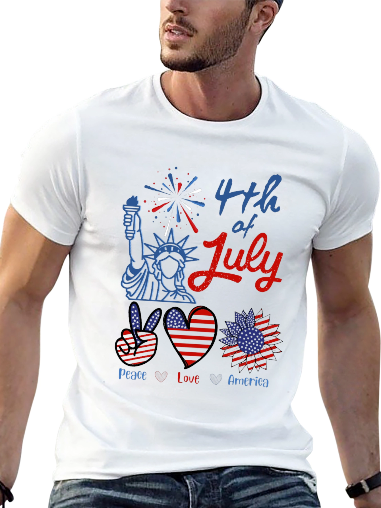 Peace Love America 4th of July T-Shirt