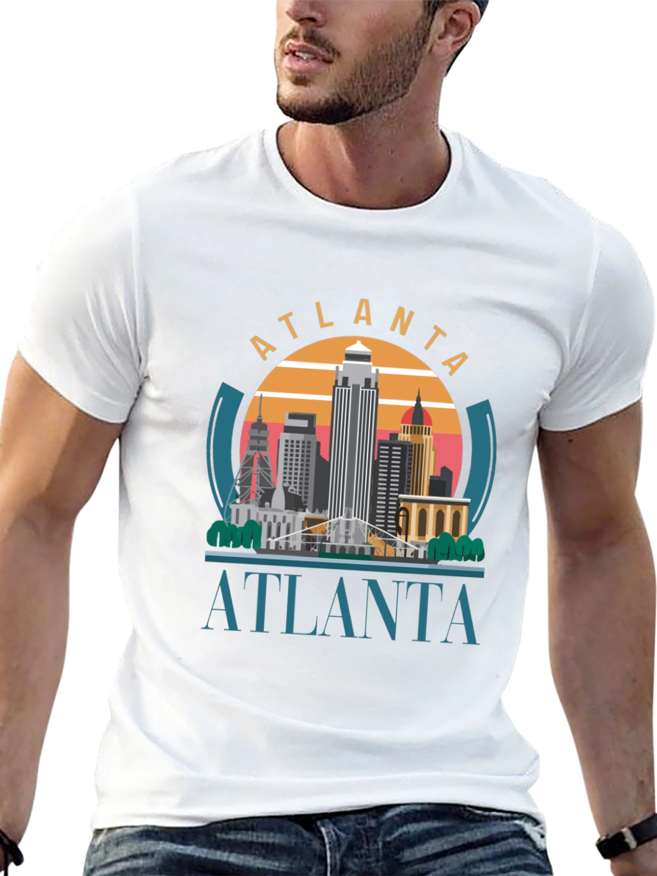 Atlanta Skyline T-Shirt - Black Graphic Tee