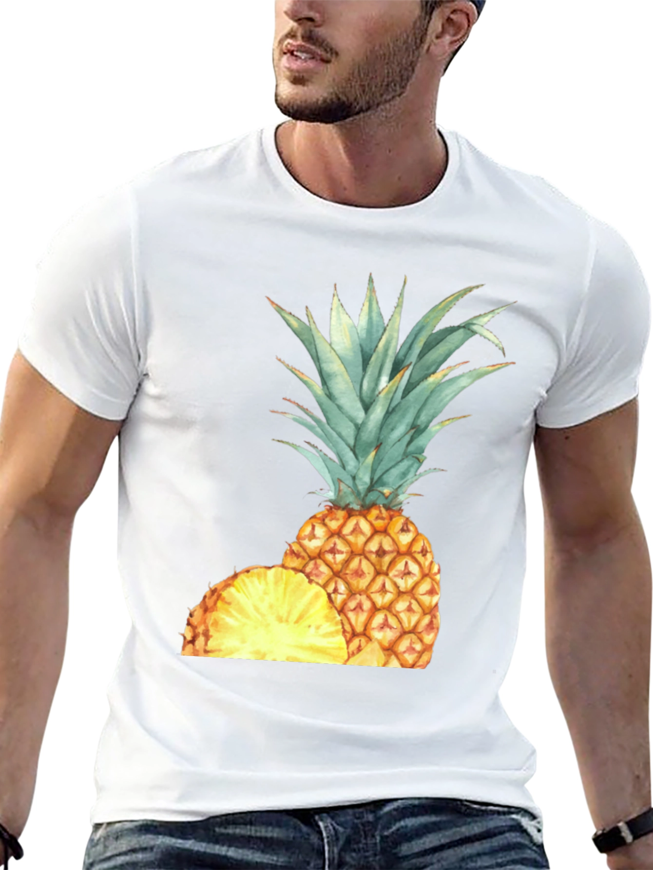 Pineapple Graphic Black T-Shirt