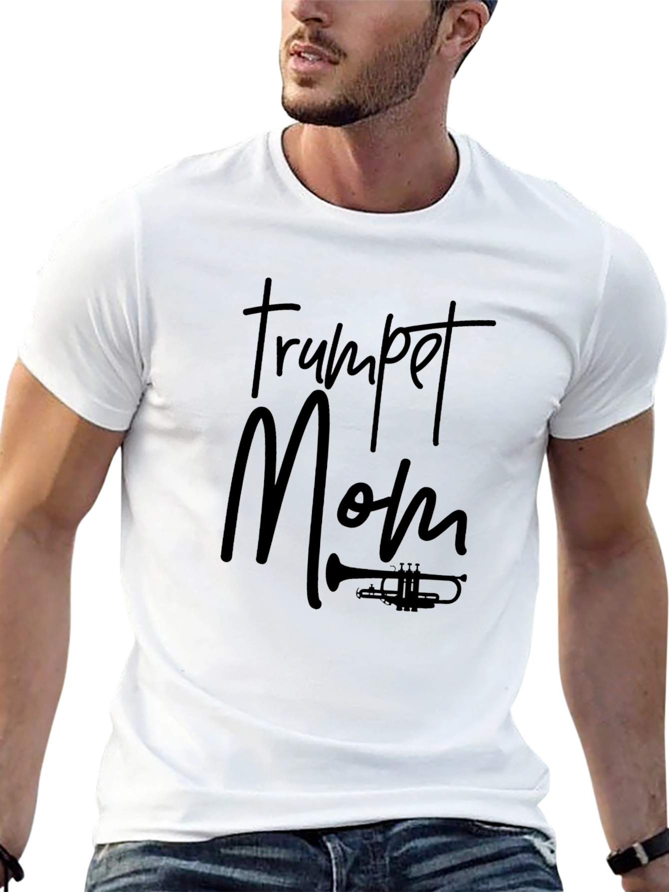 Trumpet Mom Black Graphic T-Shirt
