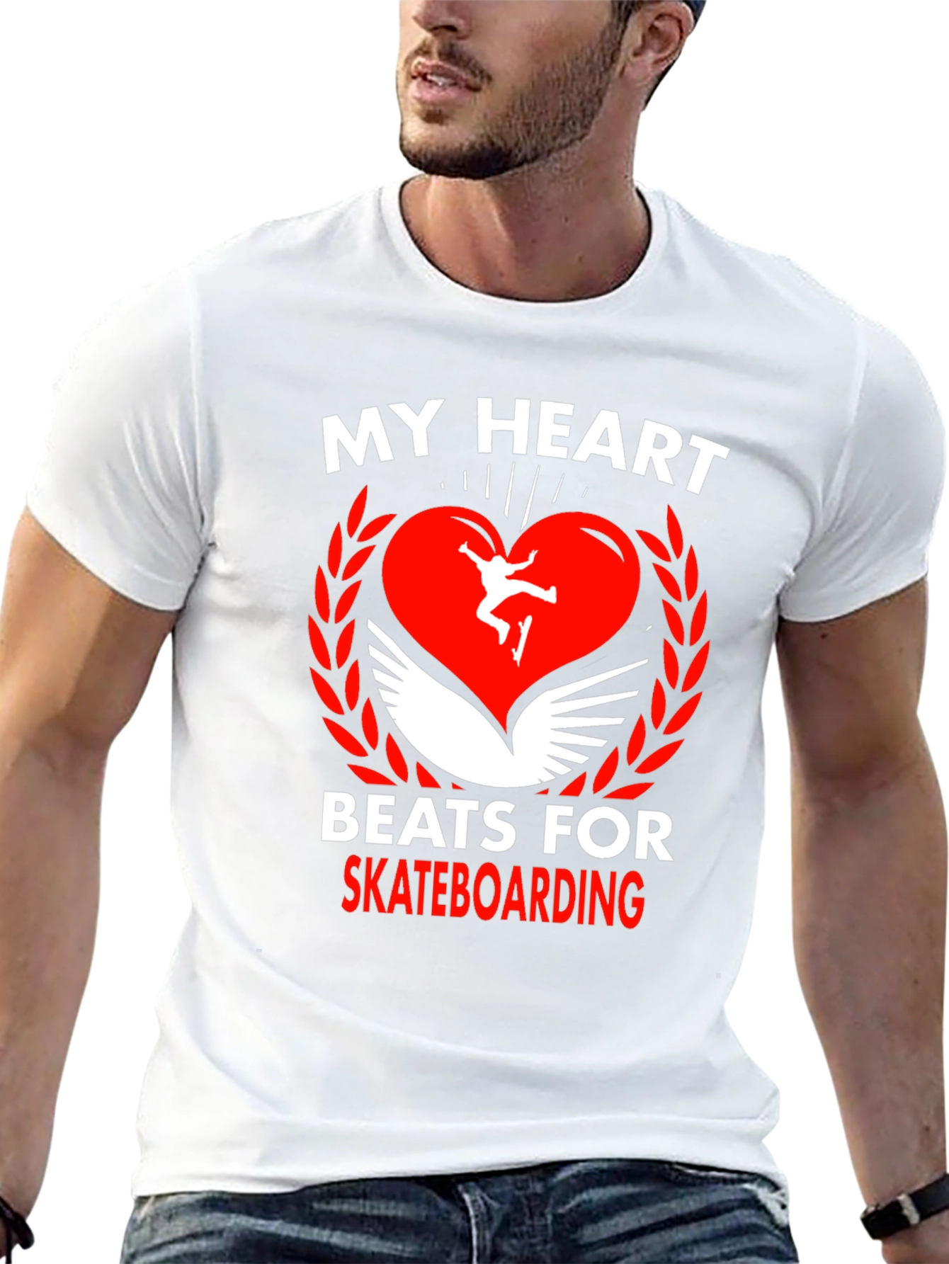 Skateboarding Heartbeat Graphic Tee