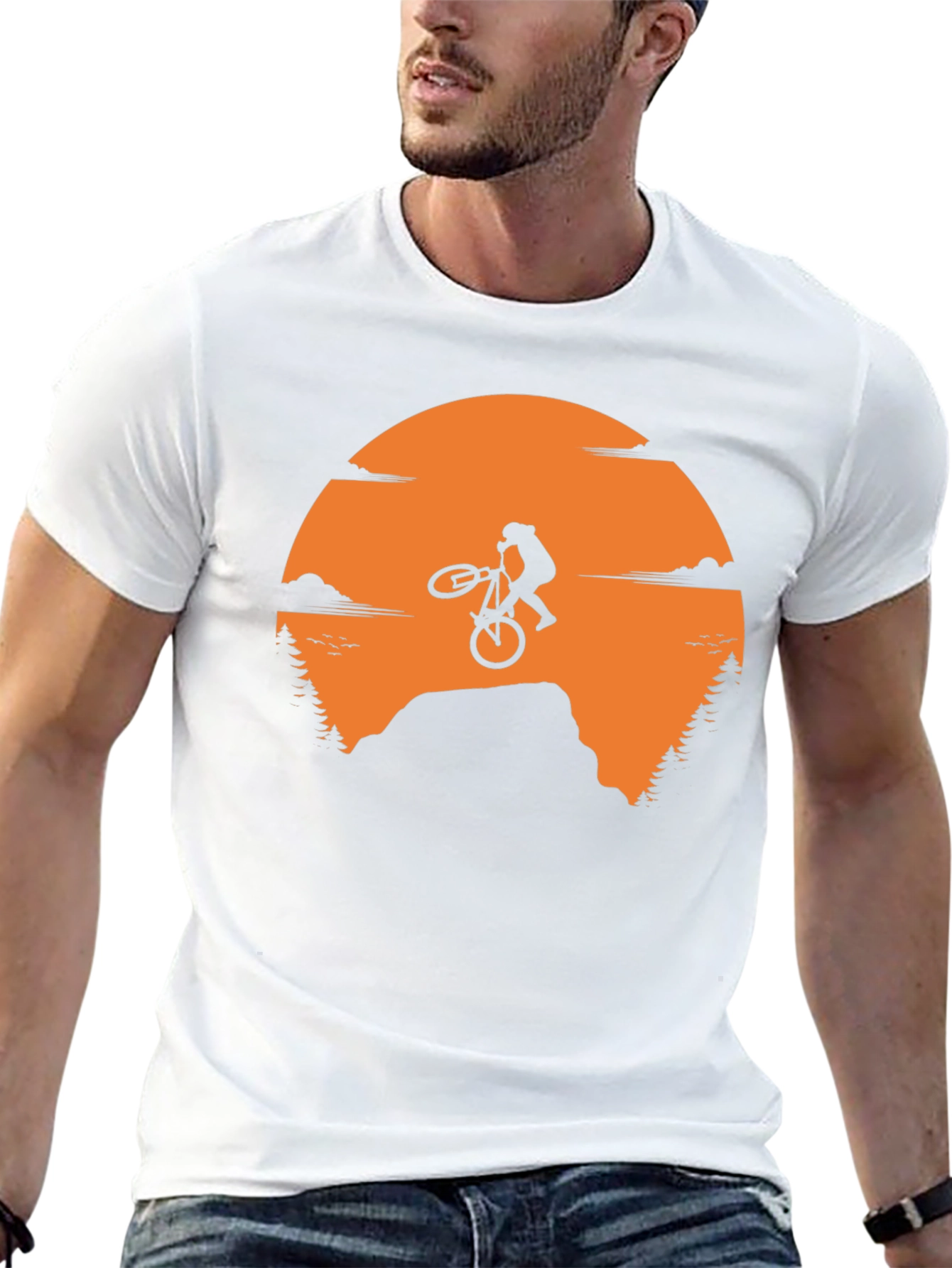 Mountain Bike Sunset Graphic Tee - Adventure Ready!
