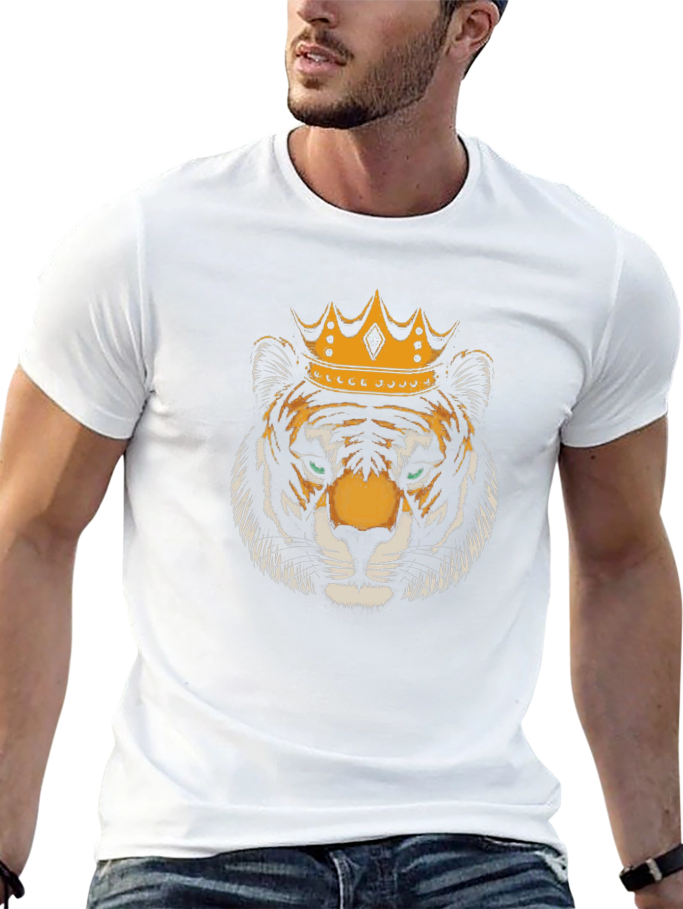 King Tiger Graphic Tee - Bold Black Cotton Shirt