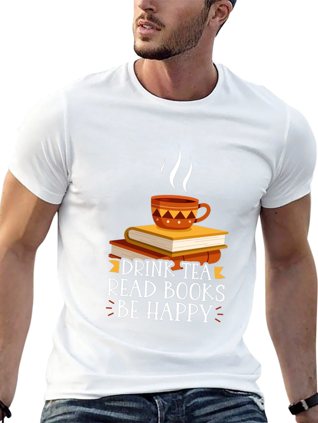 Drink Tea Read Books Be Happy T-Shirt