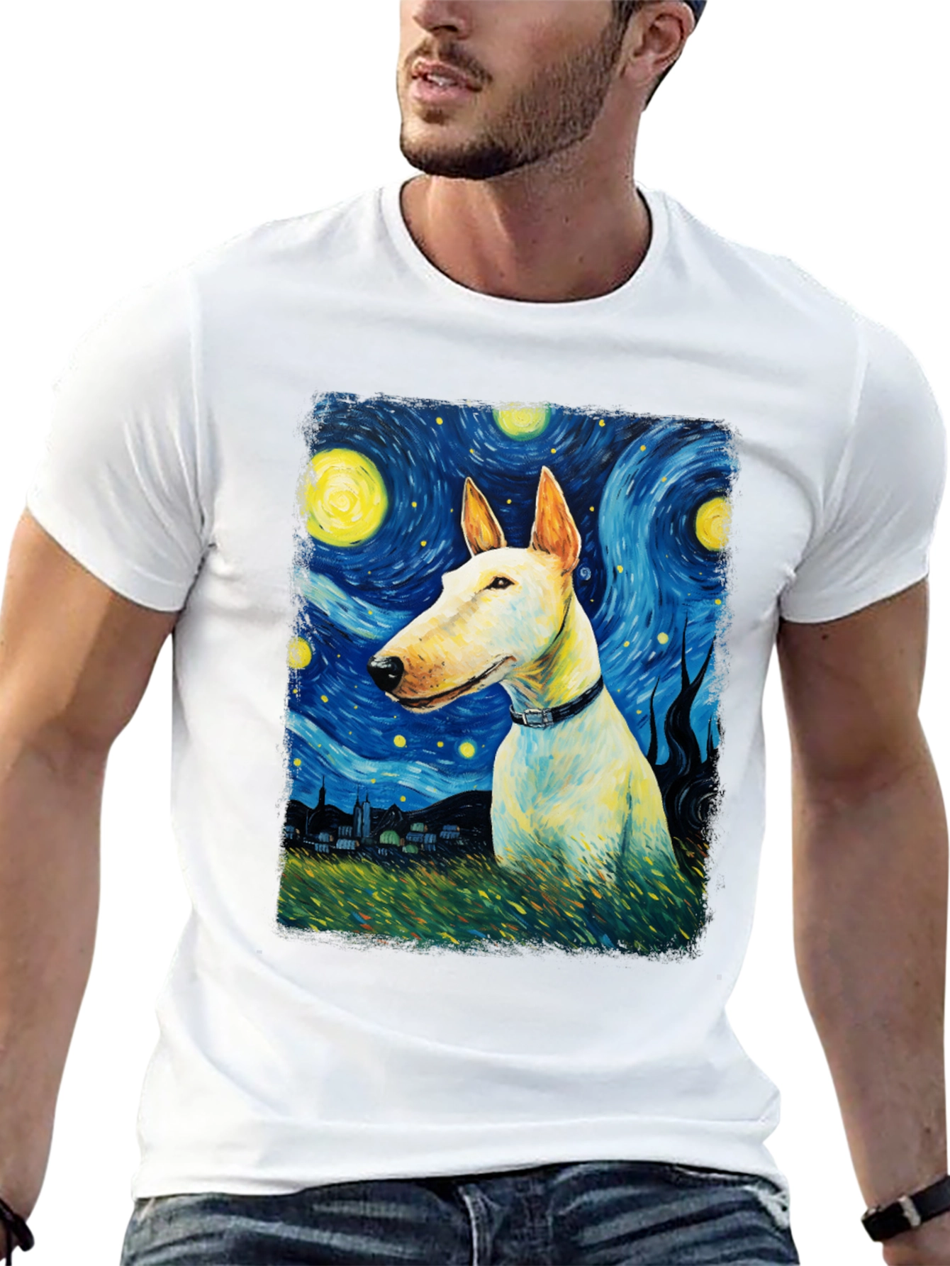 Starry Night Bull Terrier T-Shirt