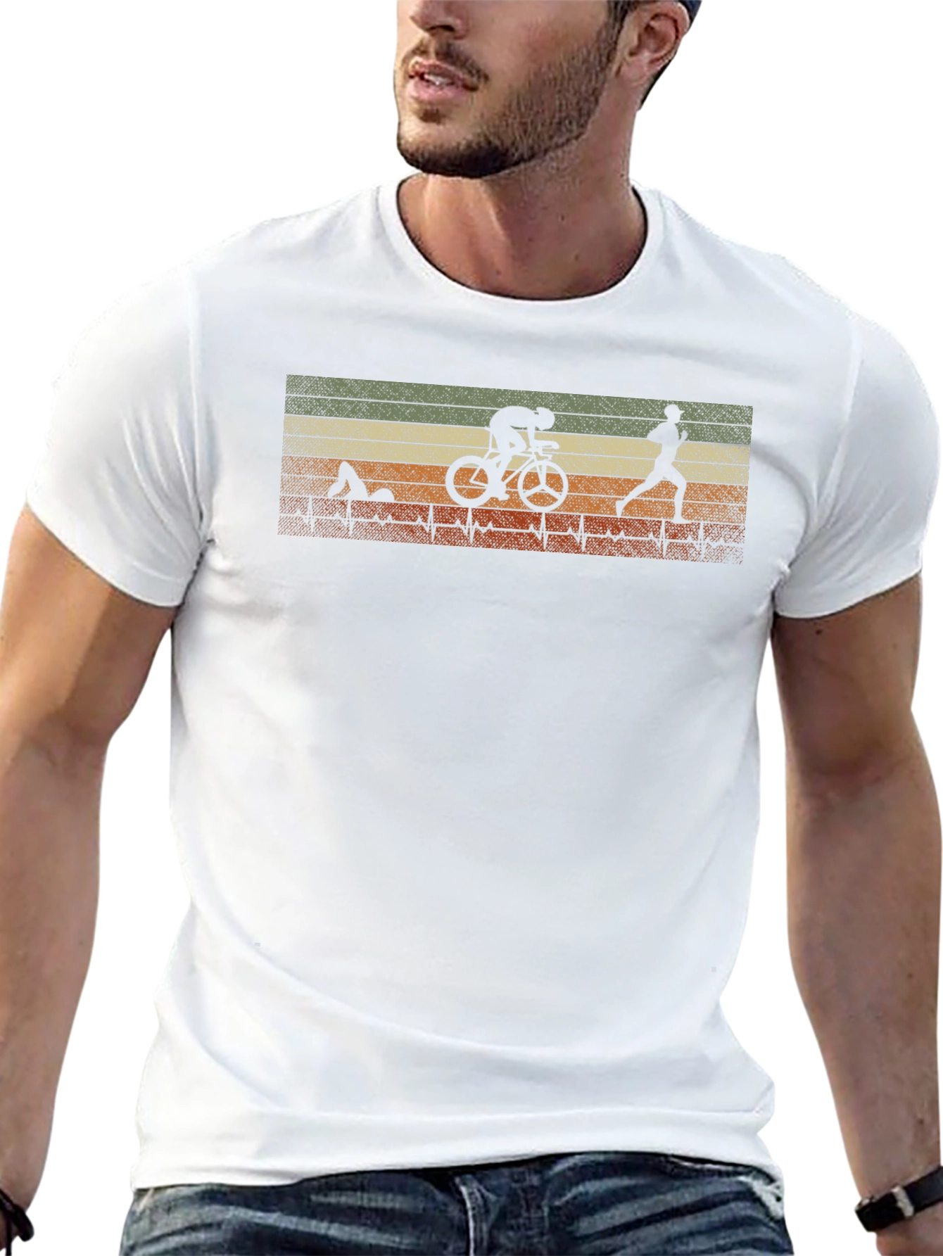 Triathlon Silhouette Heartbeat T-Shirt
