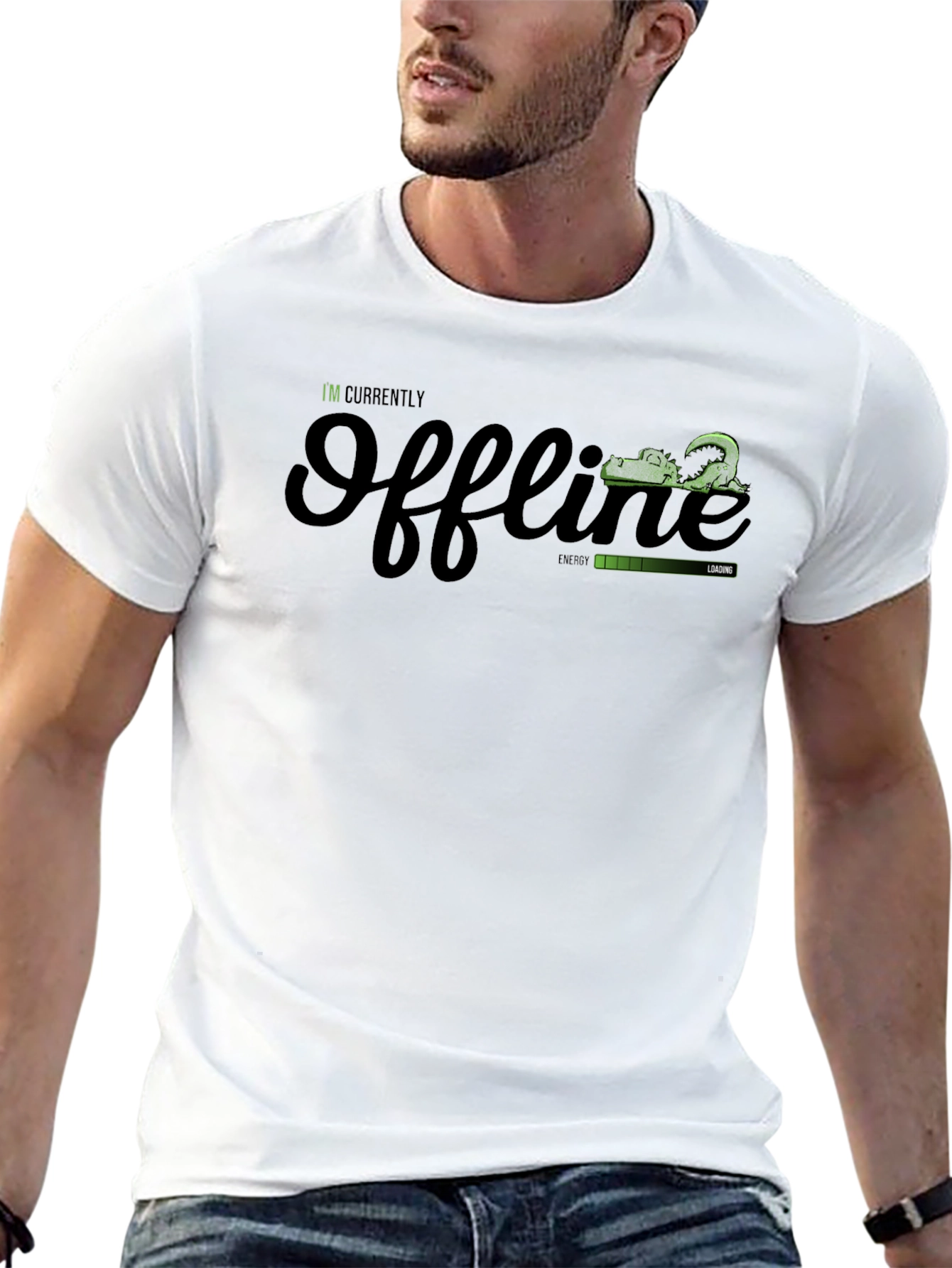 Offline Mode Black T-Shirt - Gamer Humor