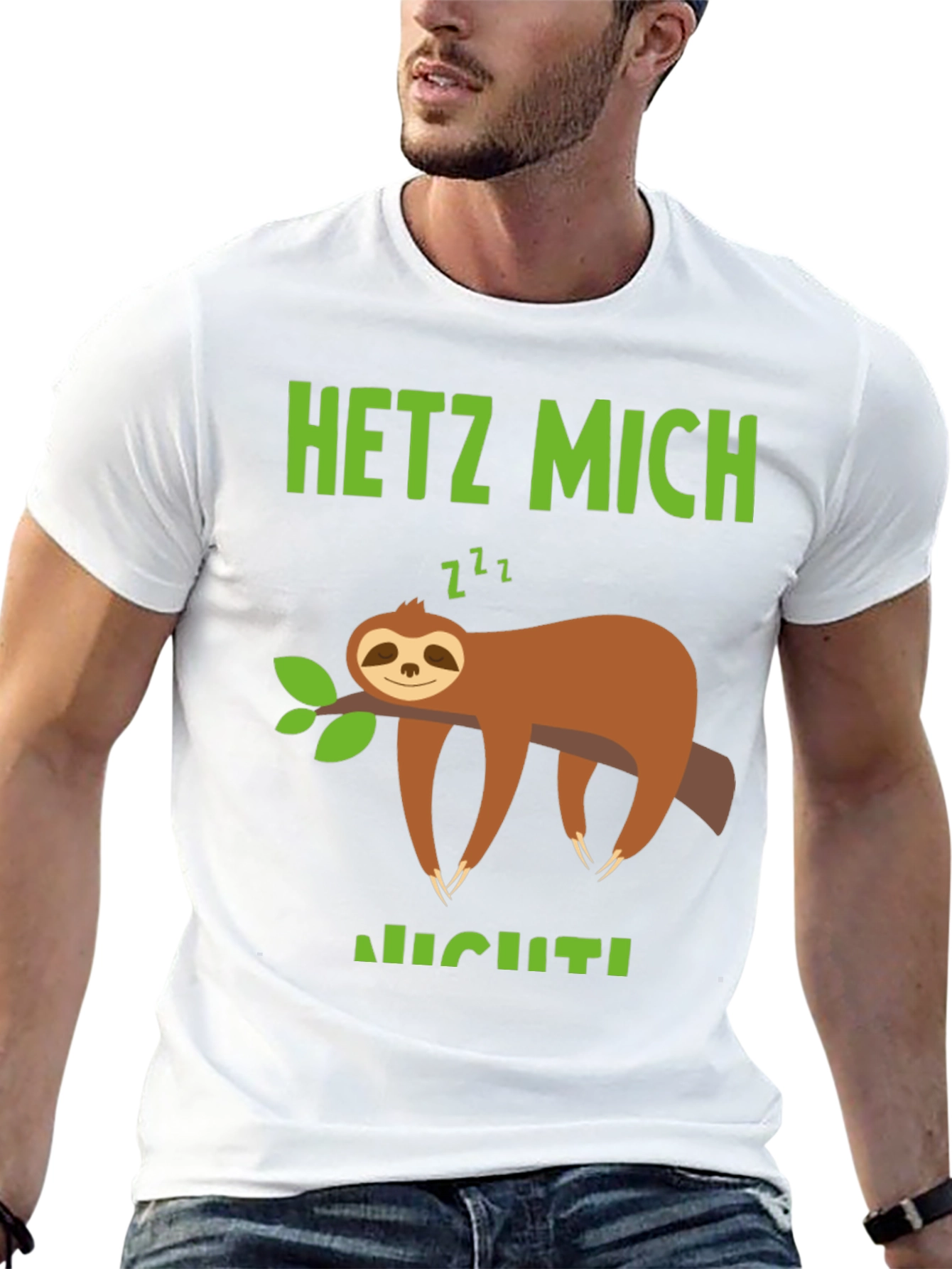 Relaxed Sloth Graphic Tee - Hetz Mich Nicht